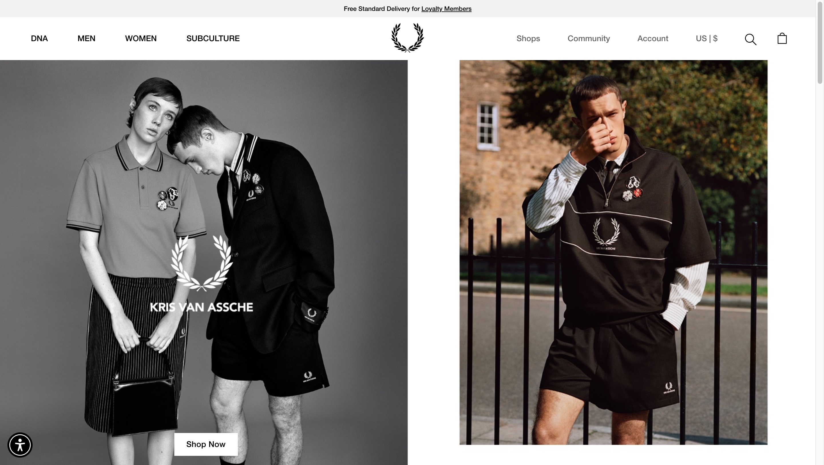 Fred Perry Online Store on Magento Fred Perry eCommerce store on Adobe Commerce displaying sportswear and casual wear