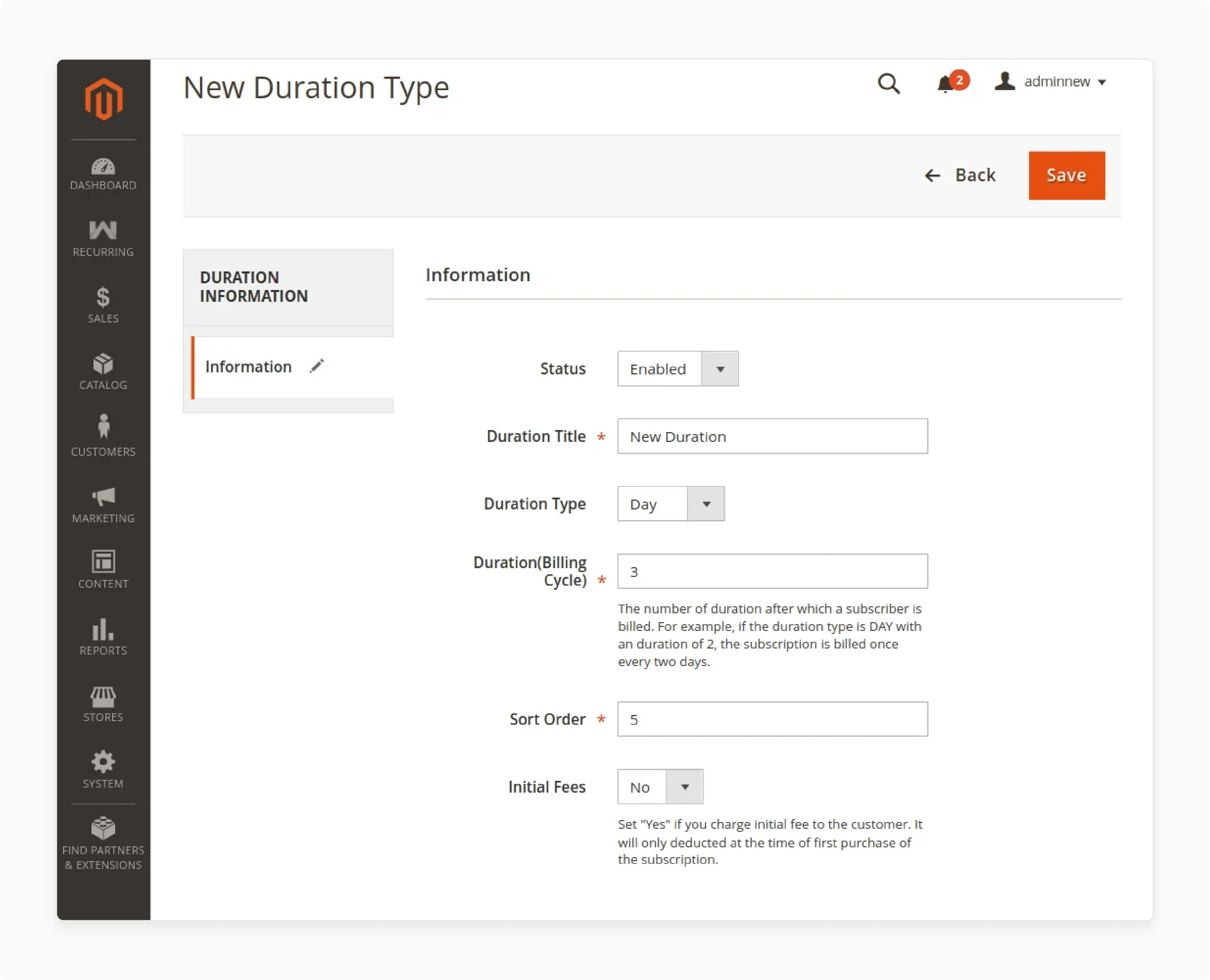 Enable new duration type in Magento recurring payments extension