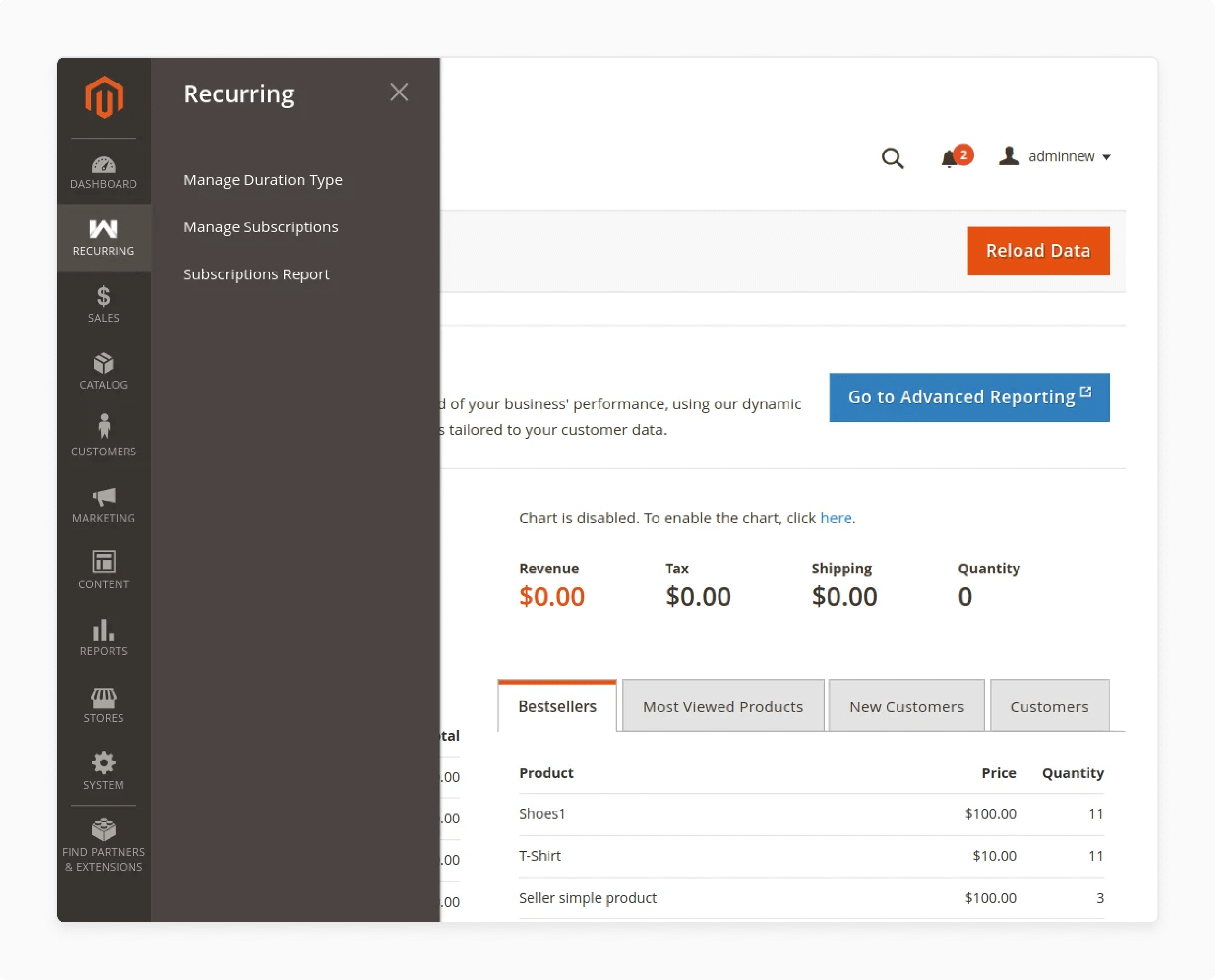 Locating the Magento recurring payments extension