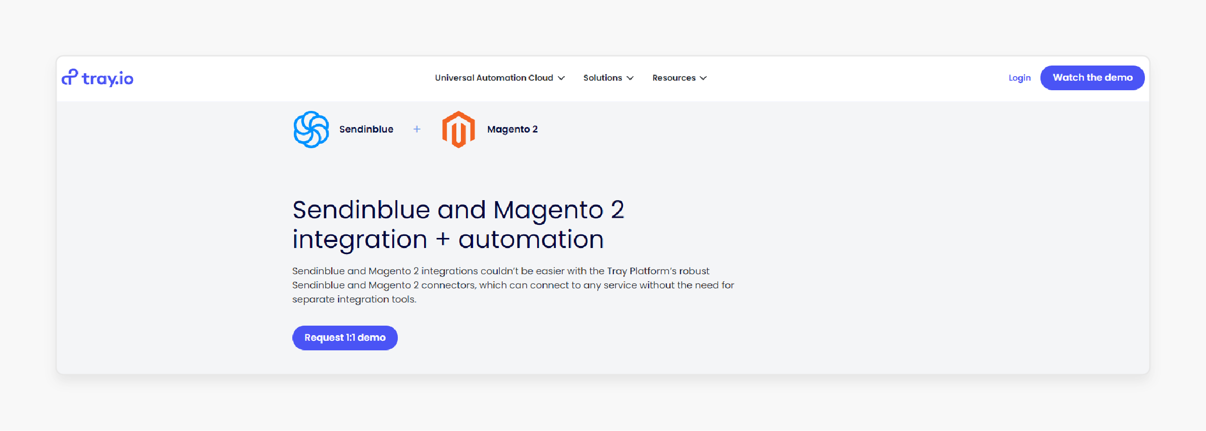 Tray.io Sendinblue Magento 2