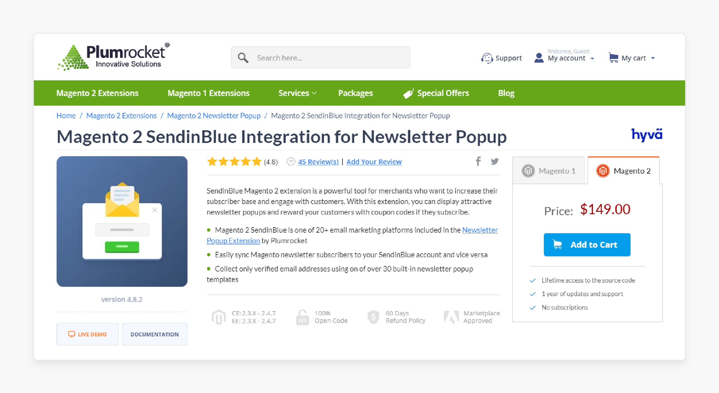 Sendinblue Magento 2 by Plumrocket