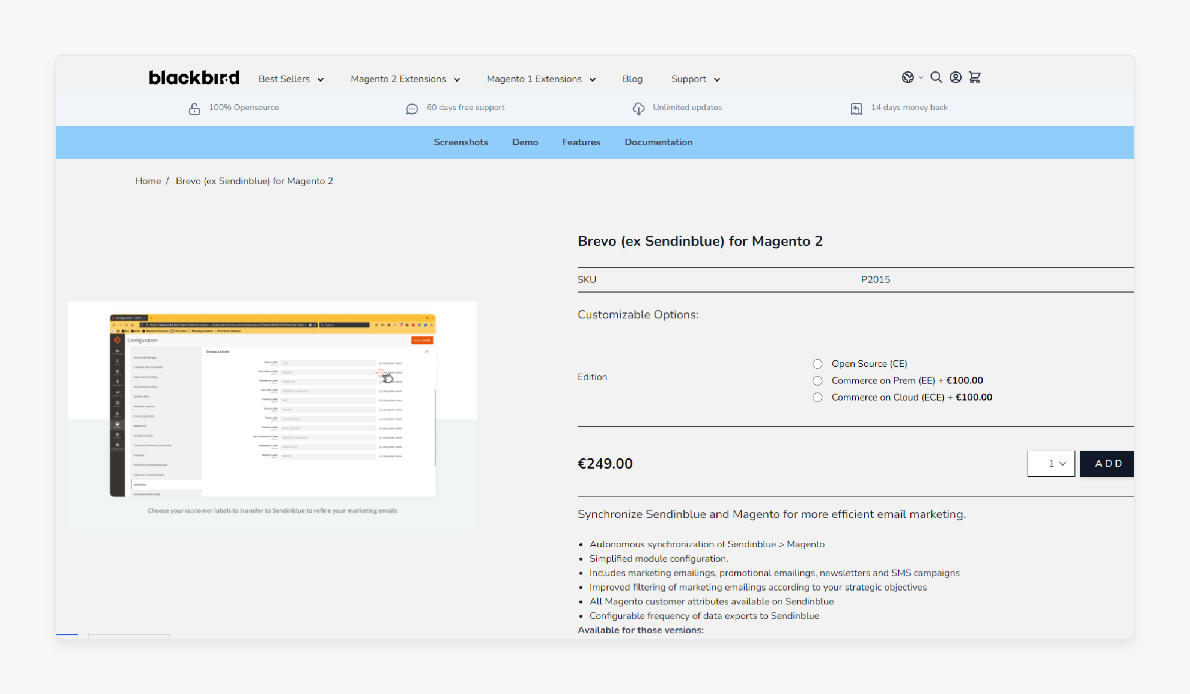 BlackBird Brevo Sendinblue Magento 2