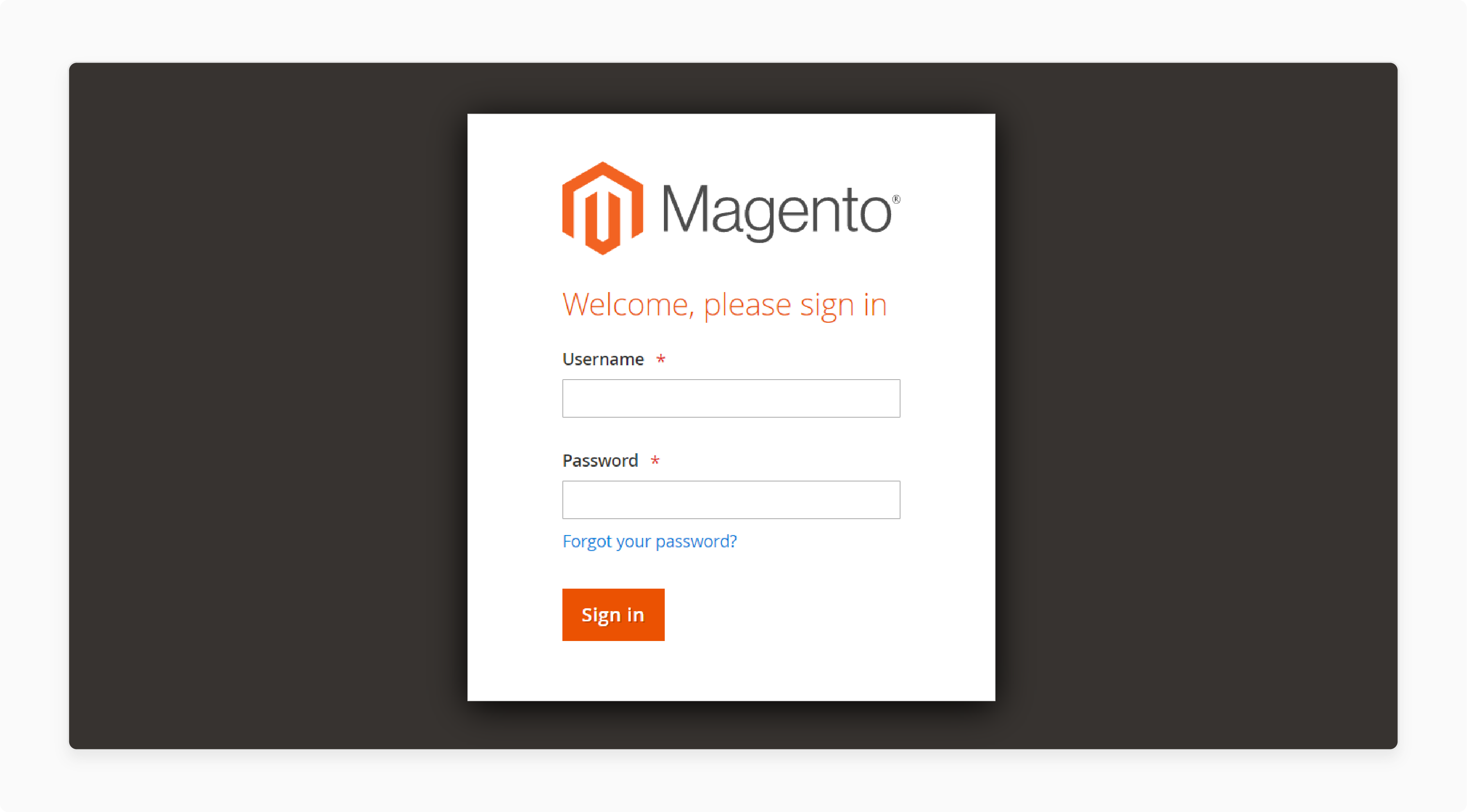 Magento 2 Demo Theme Backend Login