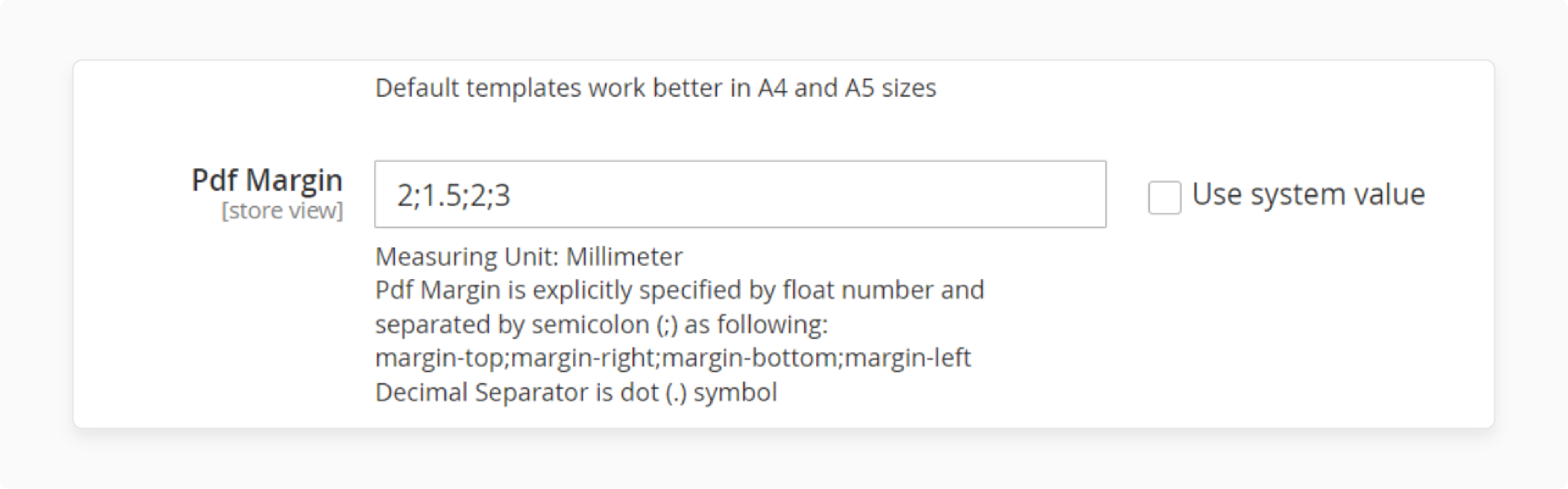 Configure invoice margin settings for Magento invoice extension