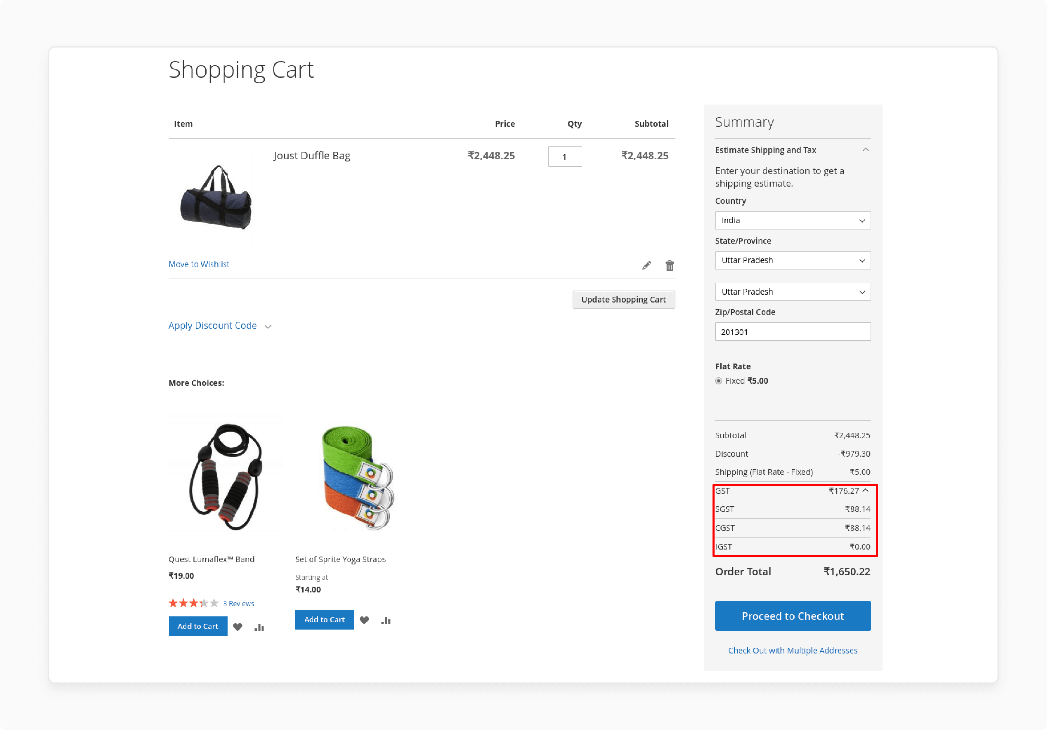 Changes on front end of GST extension for Magento 2