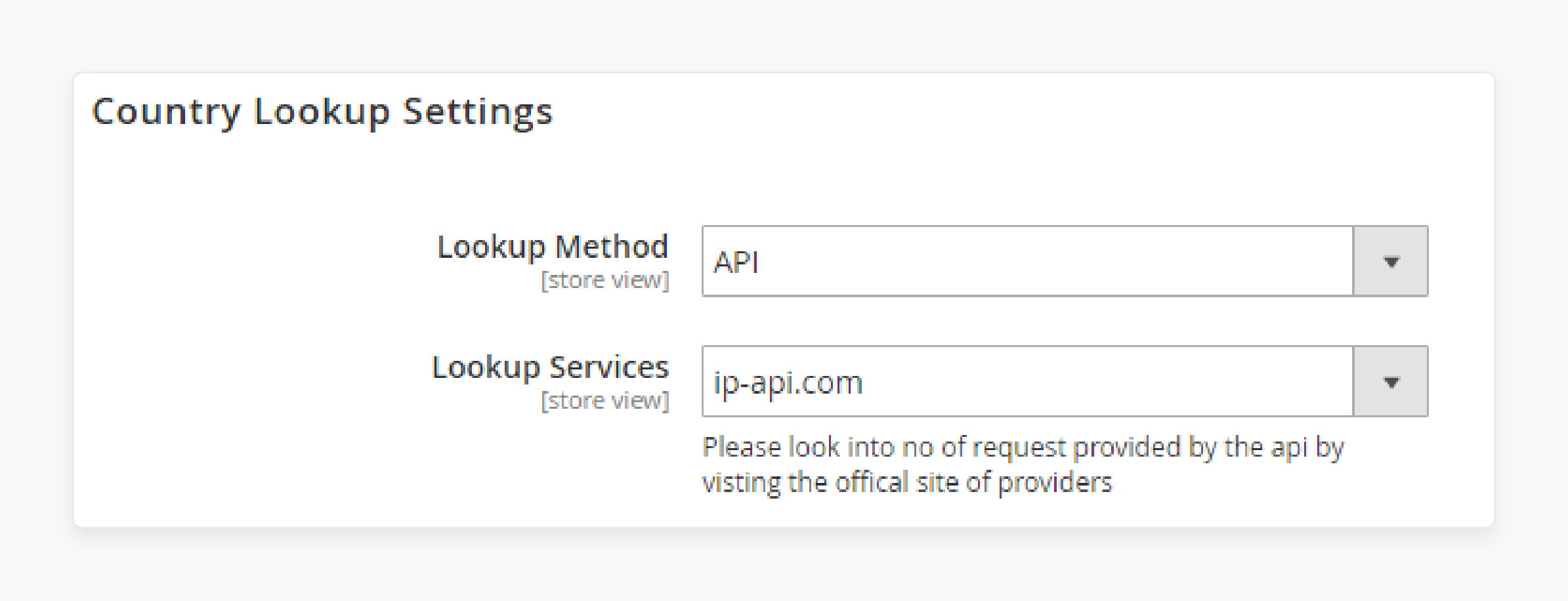 Configure country lookup settings for geoip Magento 2 extension