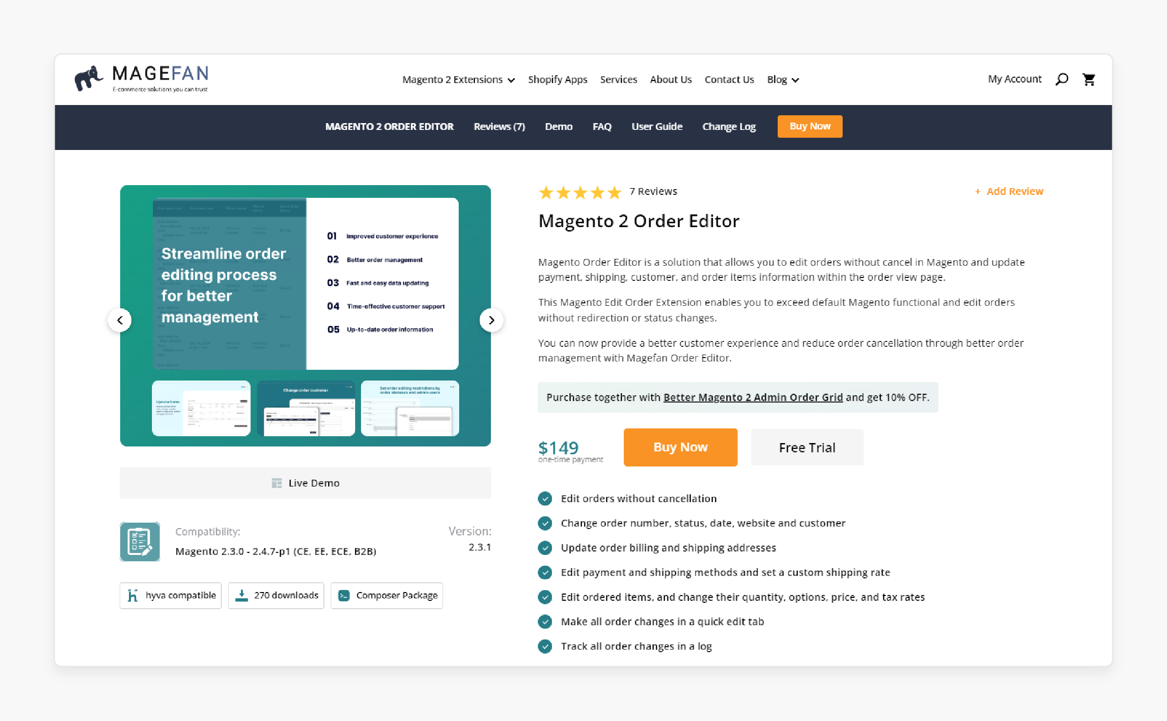 Magento 2 Order Editor Extension by Magefan