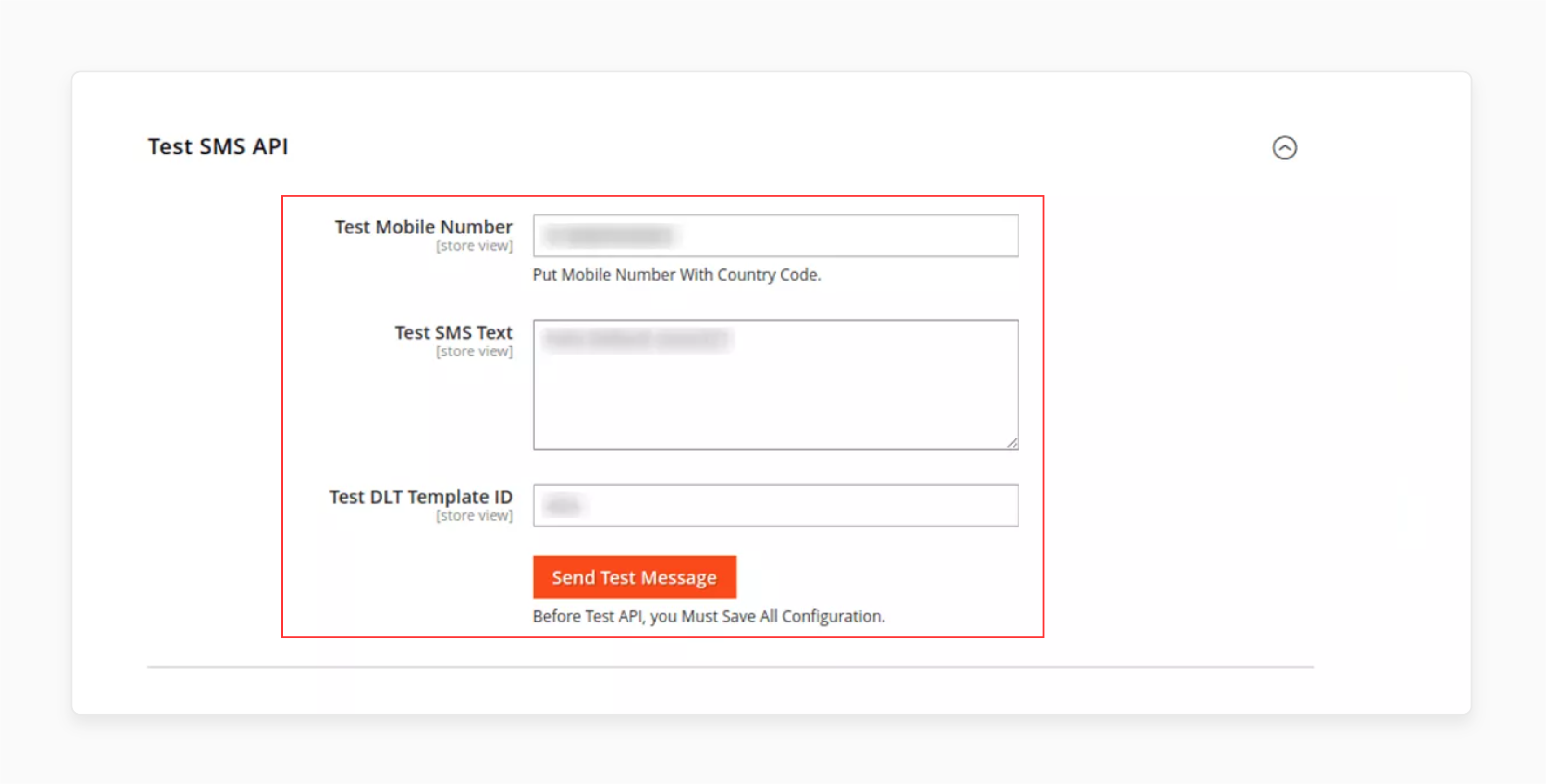 Test the SMS API in the mobile otp login magento 2 extension