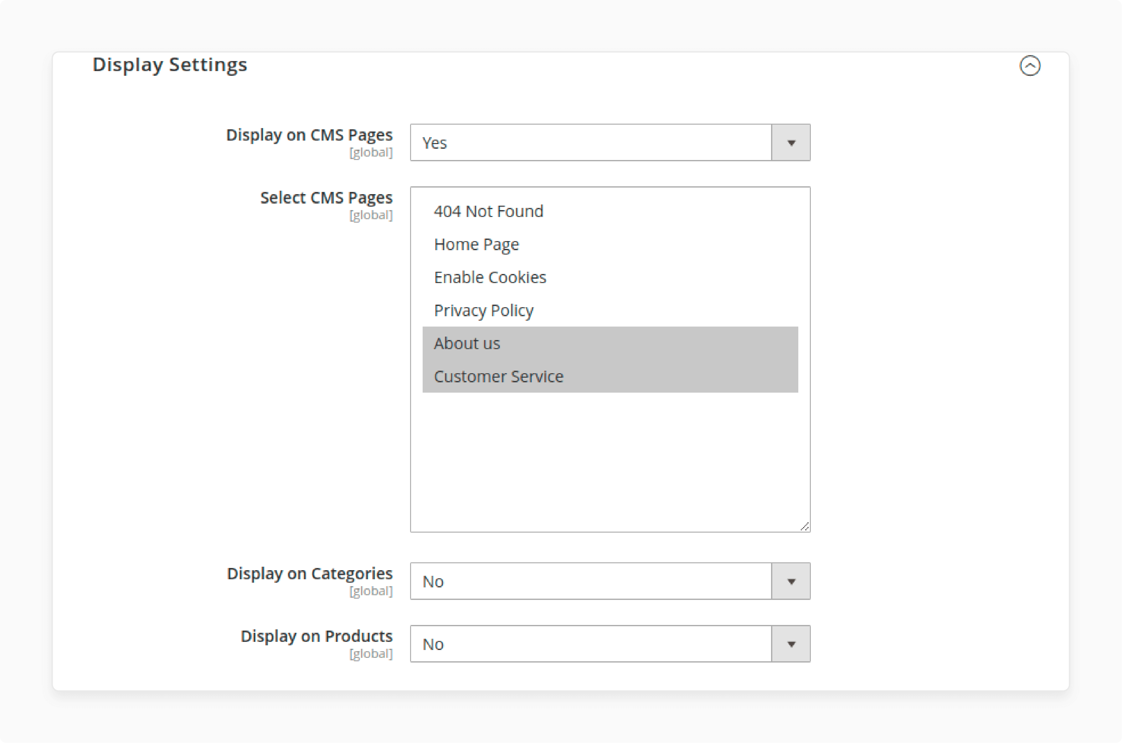 Display Settings for Magento 2 Age Verification Extension