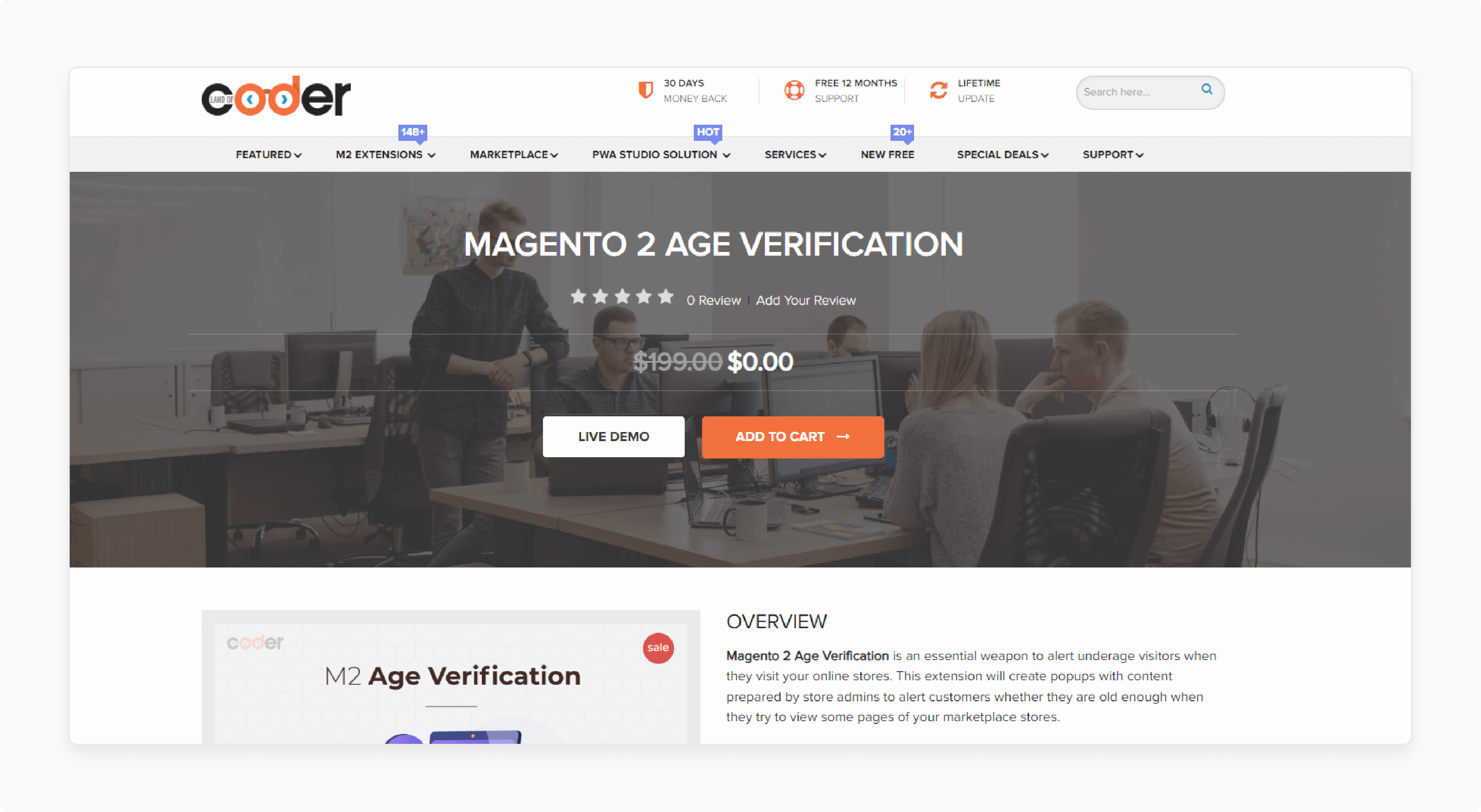 Landofcoder Magento 2 Age Verification Extension