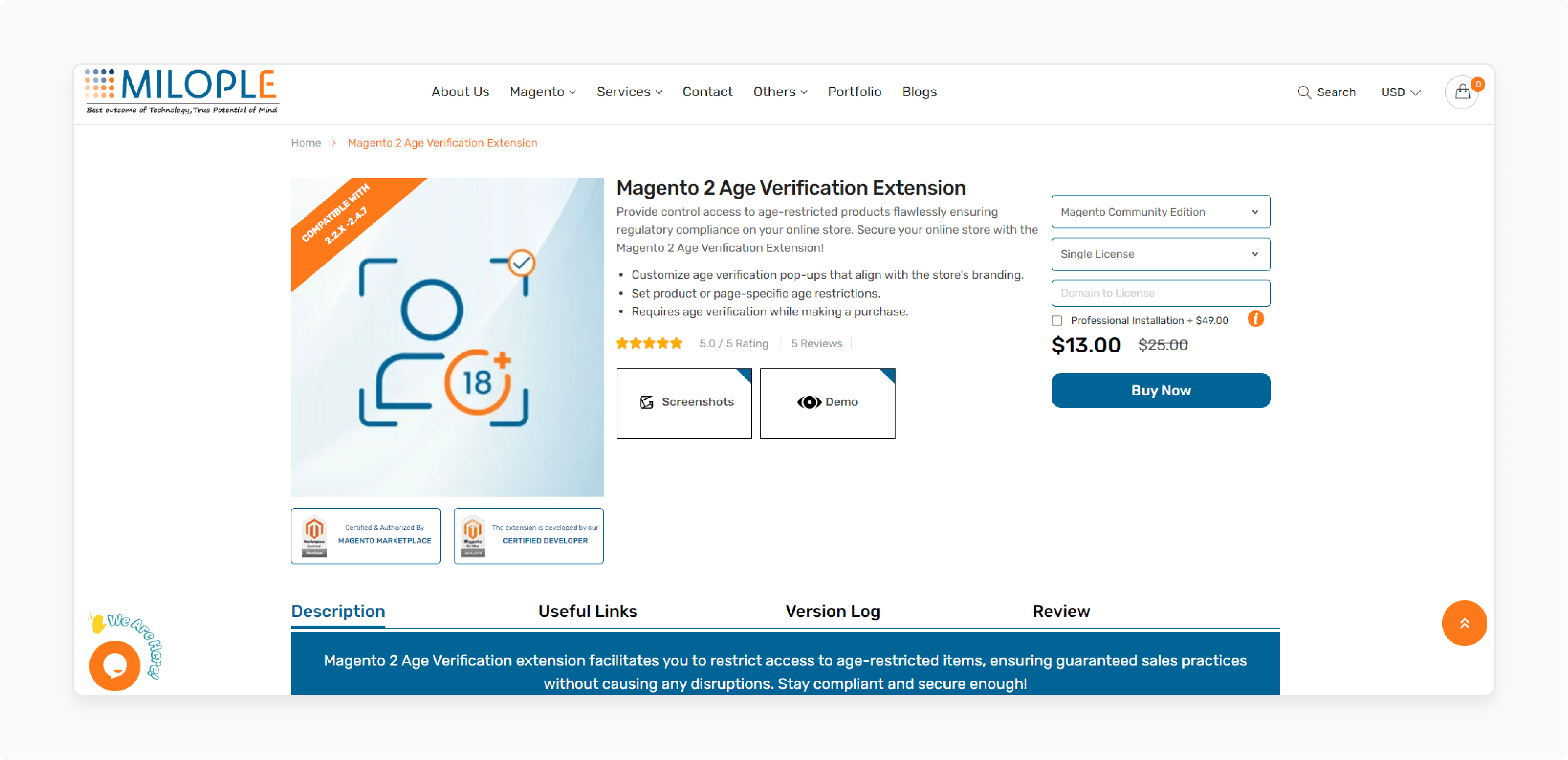 Milople Magento 2 Age Verification Extension