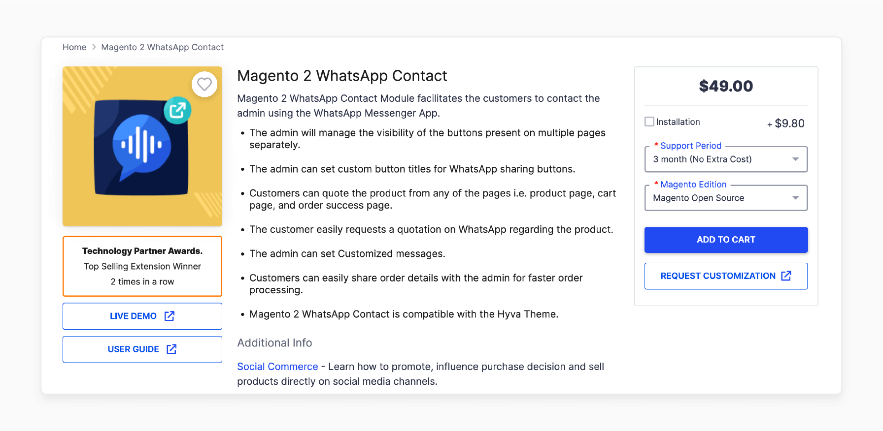 Webkul Magento 2 WhatsApp Chat Extension