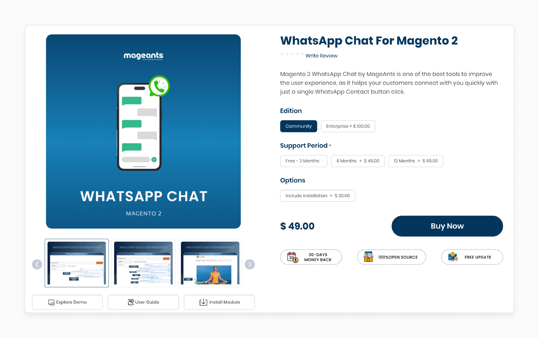 MageAnts Magento 2 WhatsApp Chat Extension