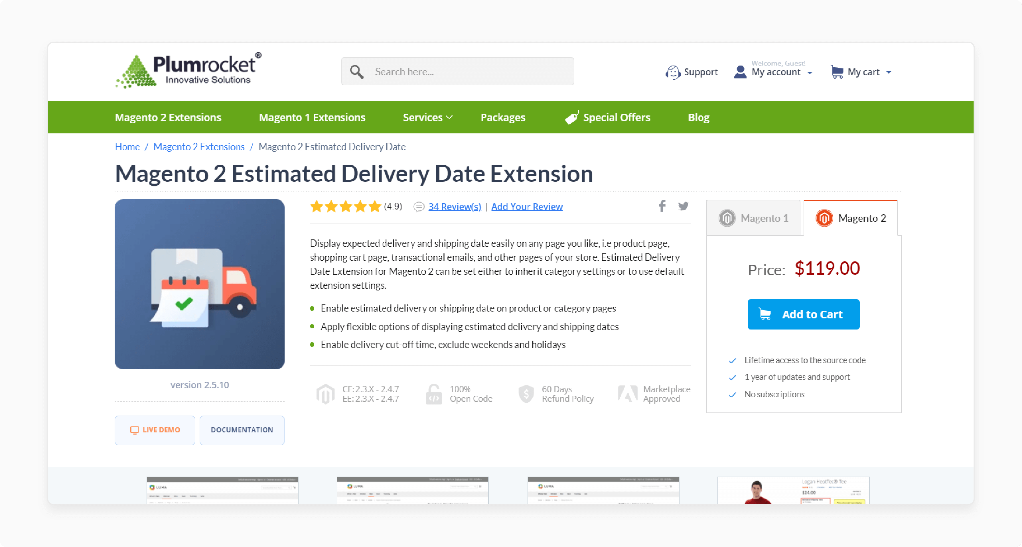 Plumrocket Magento 2 Delivery Date Extensions