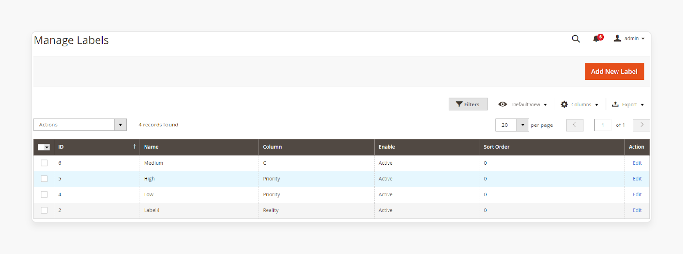 managing Magento order labels