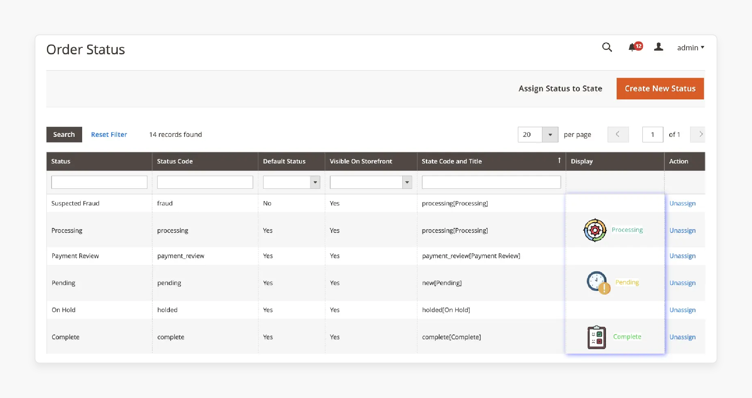 view order status with the Magento order label