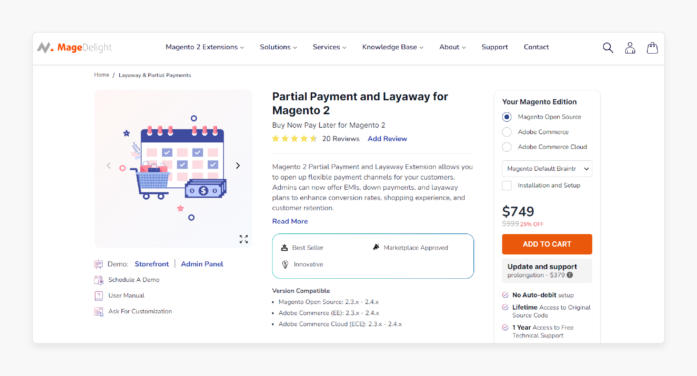 Partial Payment and Layaway Extension for Magento 2 by MageDelight