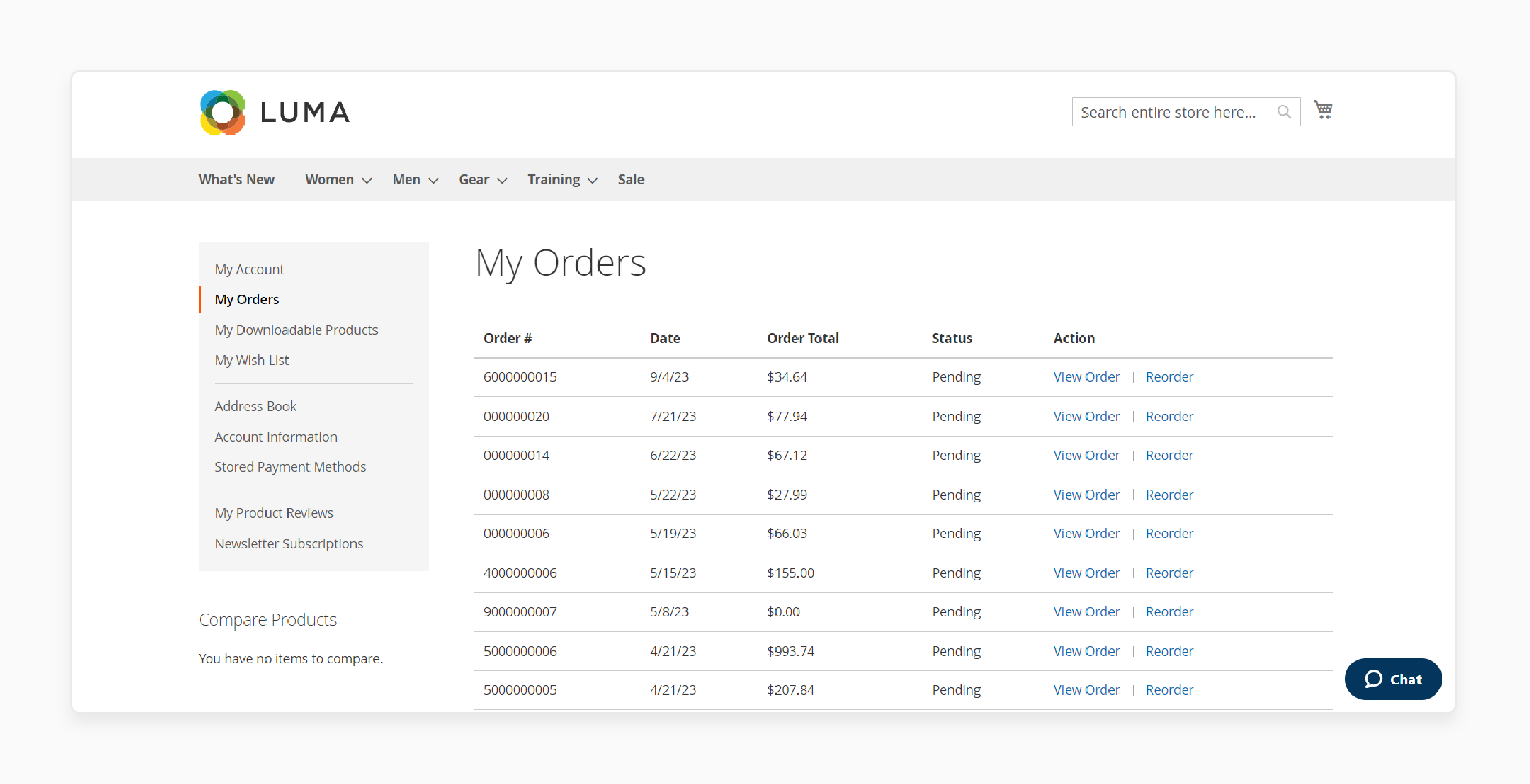 Verifying the installation of Magento 2 Order History Extension