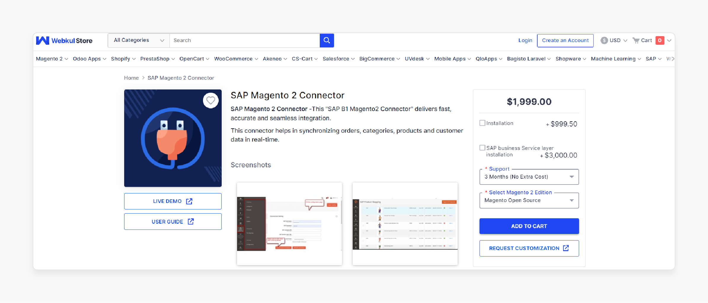 Webkul Magento SAP ECC Integration