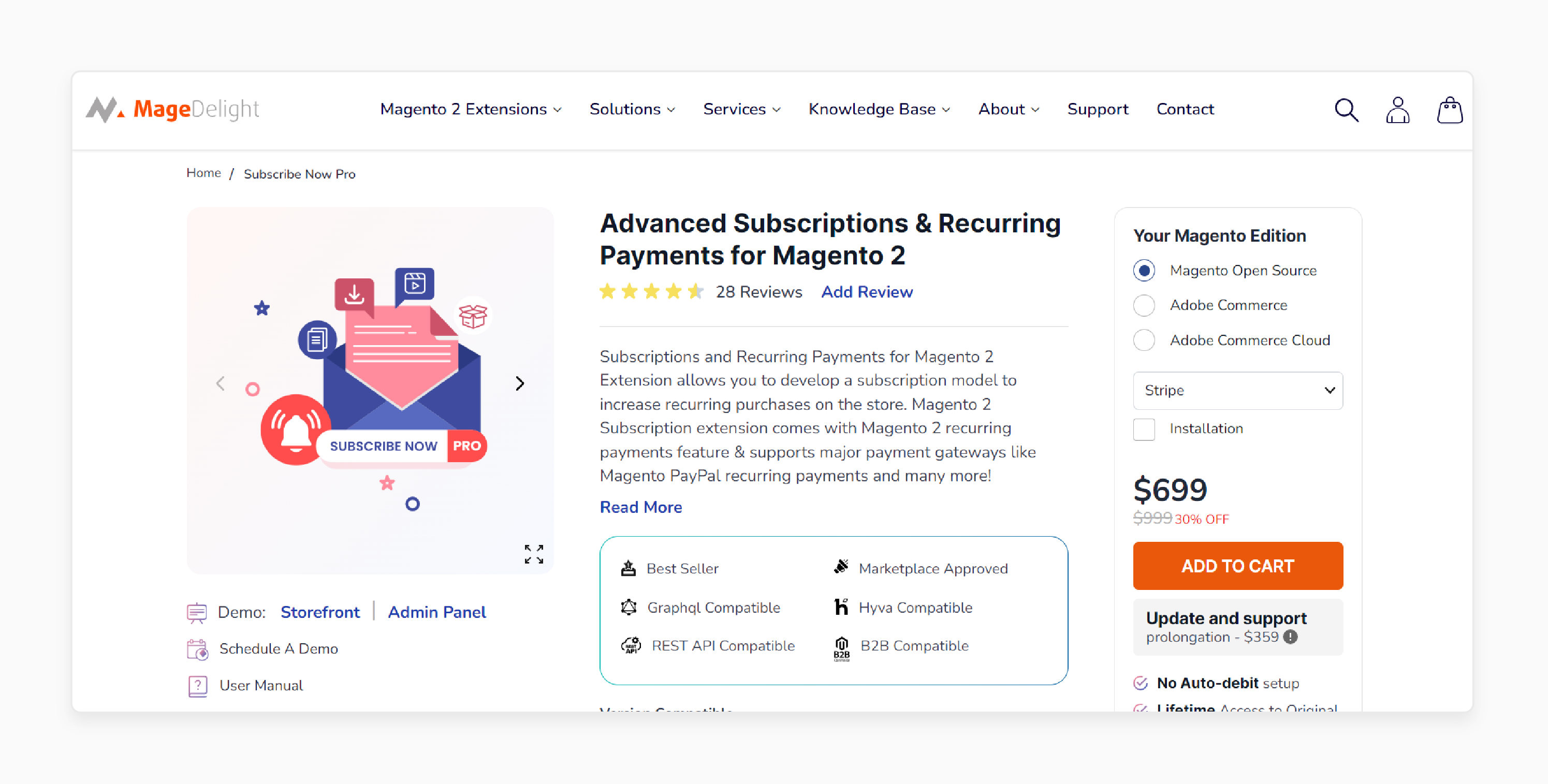 Advanced Subscriptions &amp; Recurring Payments Extension for Magento 2 by MageDelight