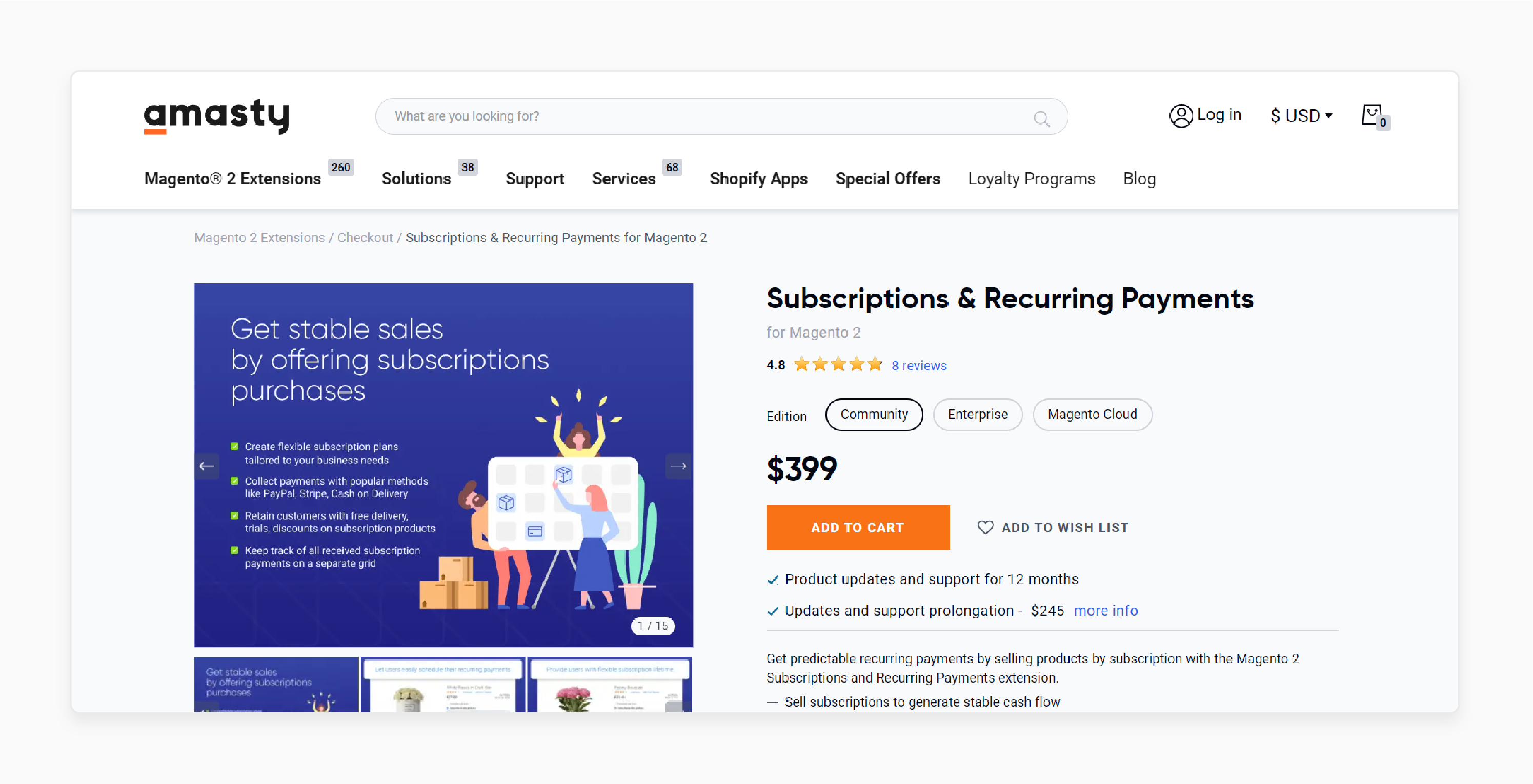 Subscriptions &amp; Recurring Payments Extension for Magento 2 by Amasty