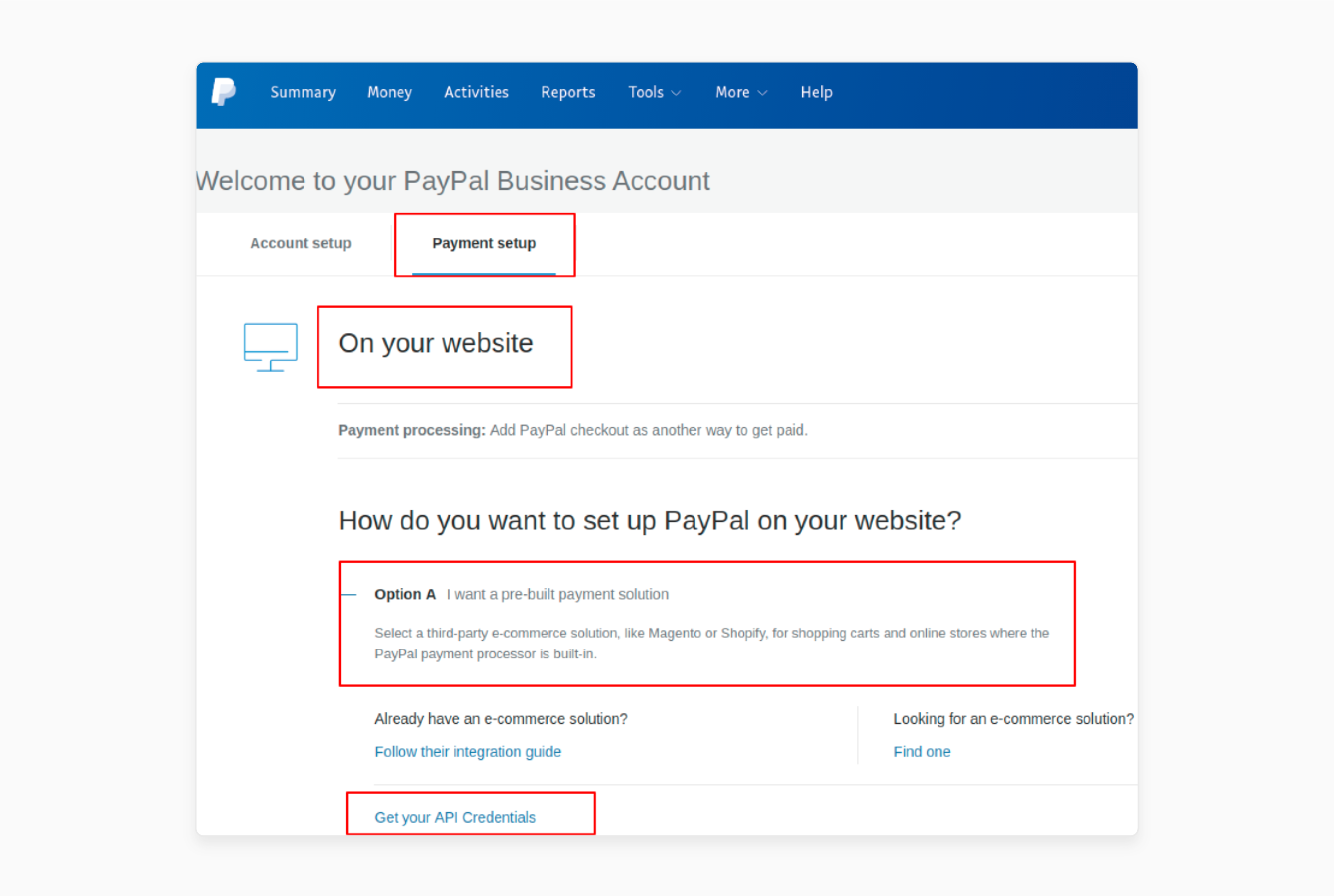 Retrieving API Credentials from PayPal for Magento 2