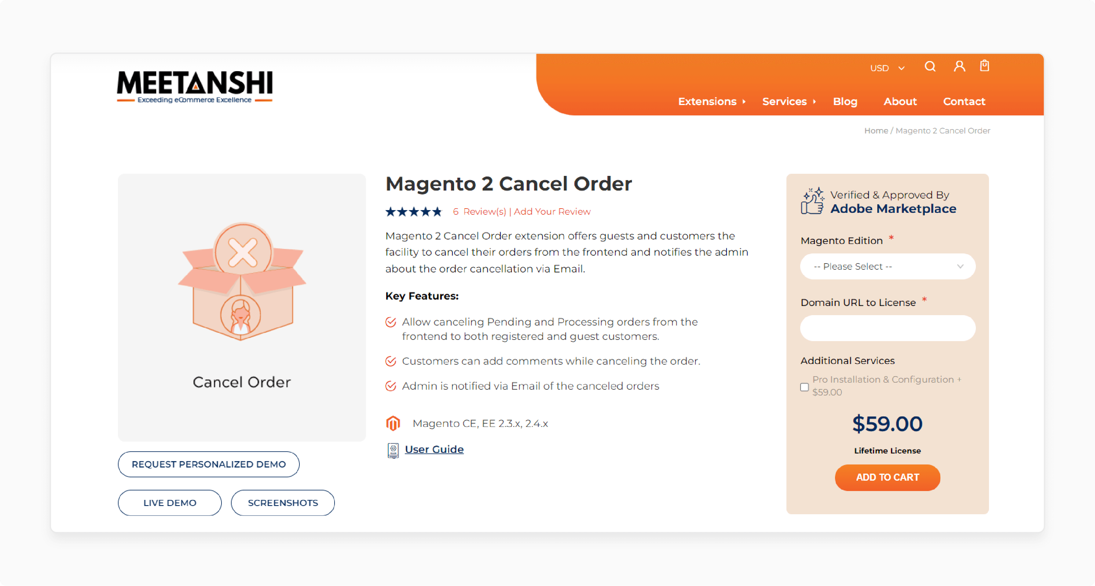 Magento 2 Cancel Order Extension by Meetanshi