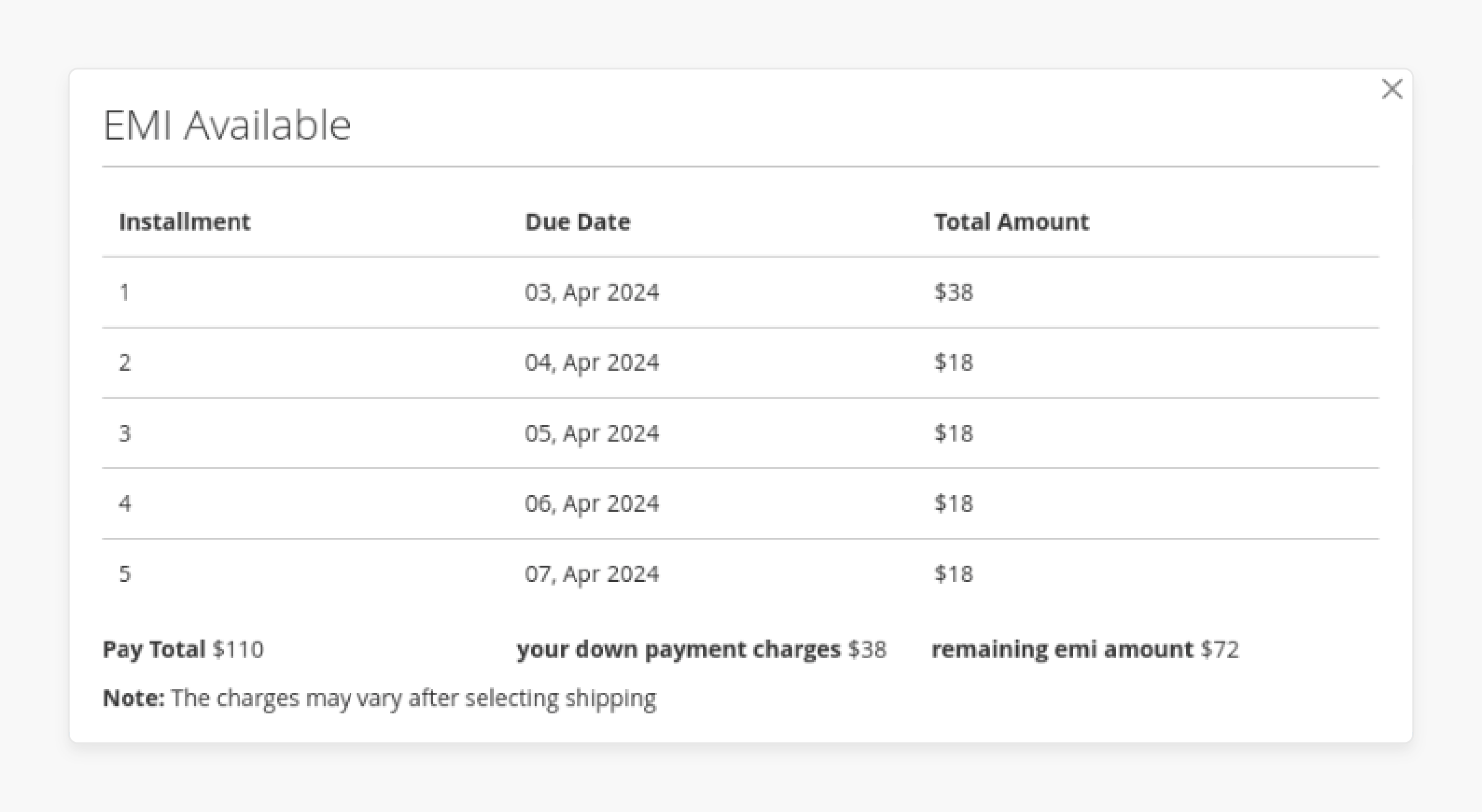 Installment Plans of Magento 2 Layaway