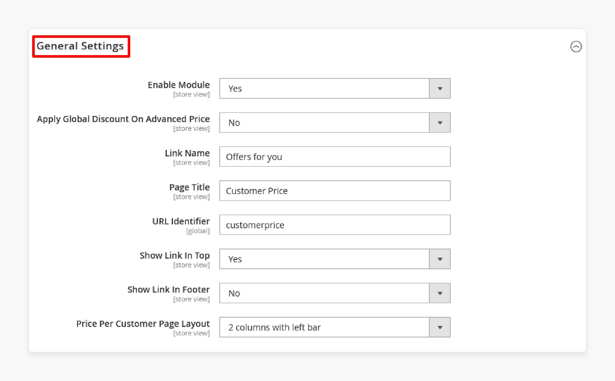 General Setting of Price Per Customer Magento 2 Extension