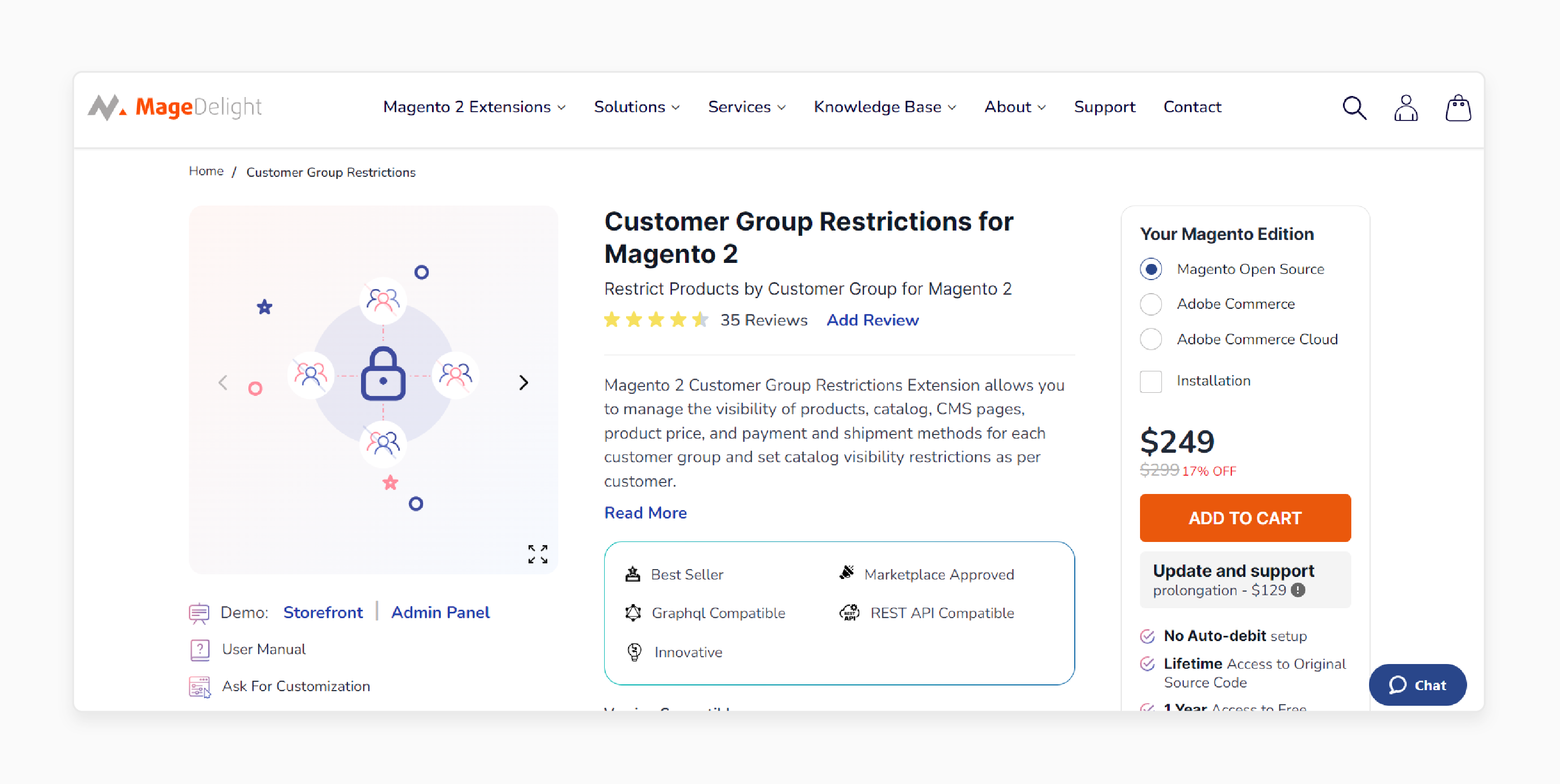 MageDelight Customer Group Restriction Magento 2