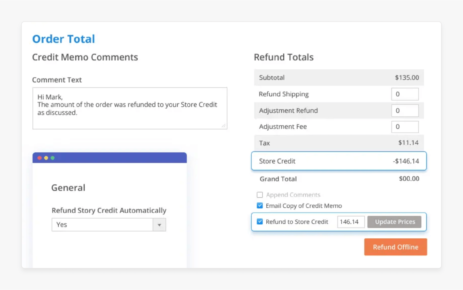 Set up automatic refunds to store credit in Magento 2