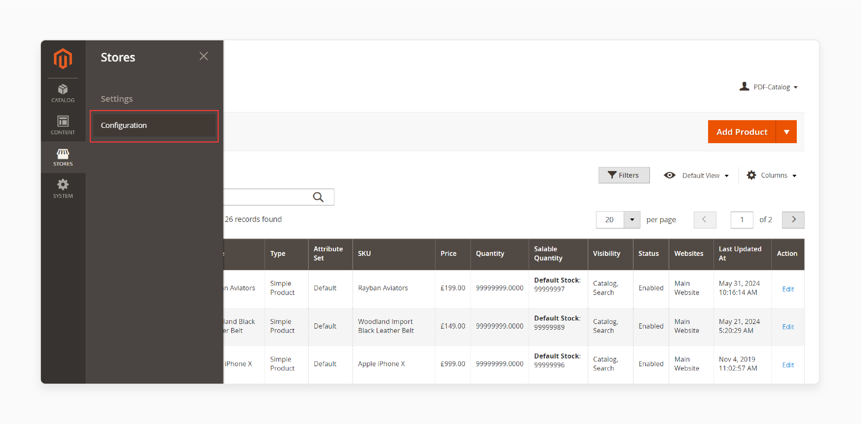 Configuring Settings in Magento 2 PDF Catalog