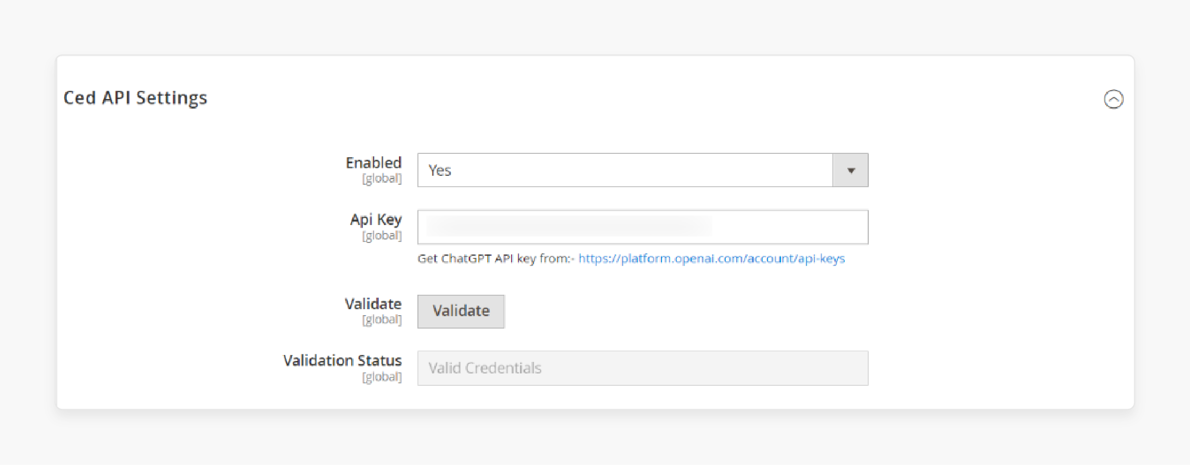 Process of enabling ChatGPT extension in Magento 2