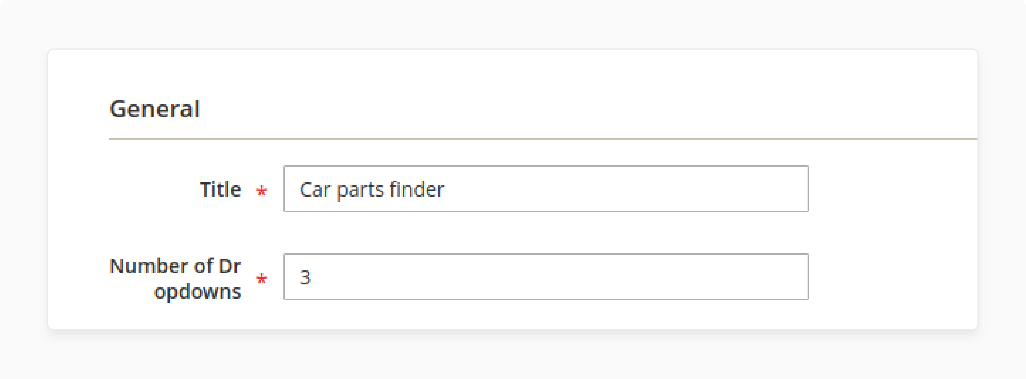 Creating a new product finder in Magento, including title and dropdowns