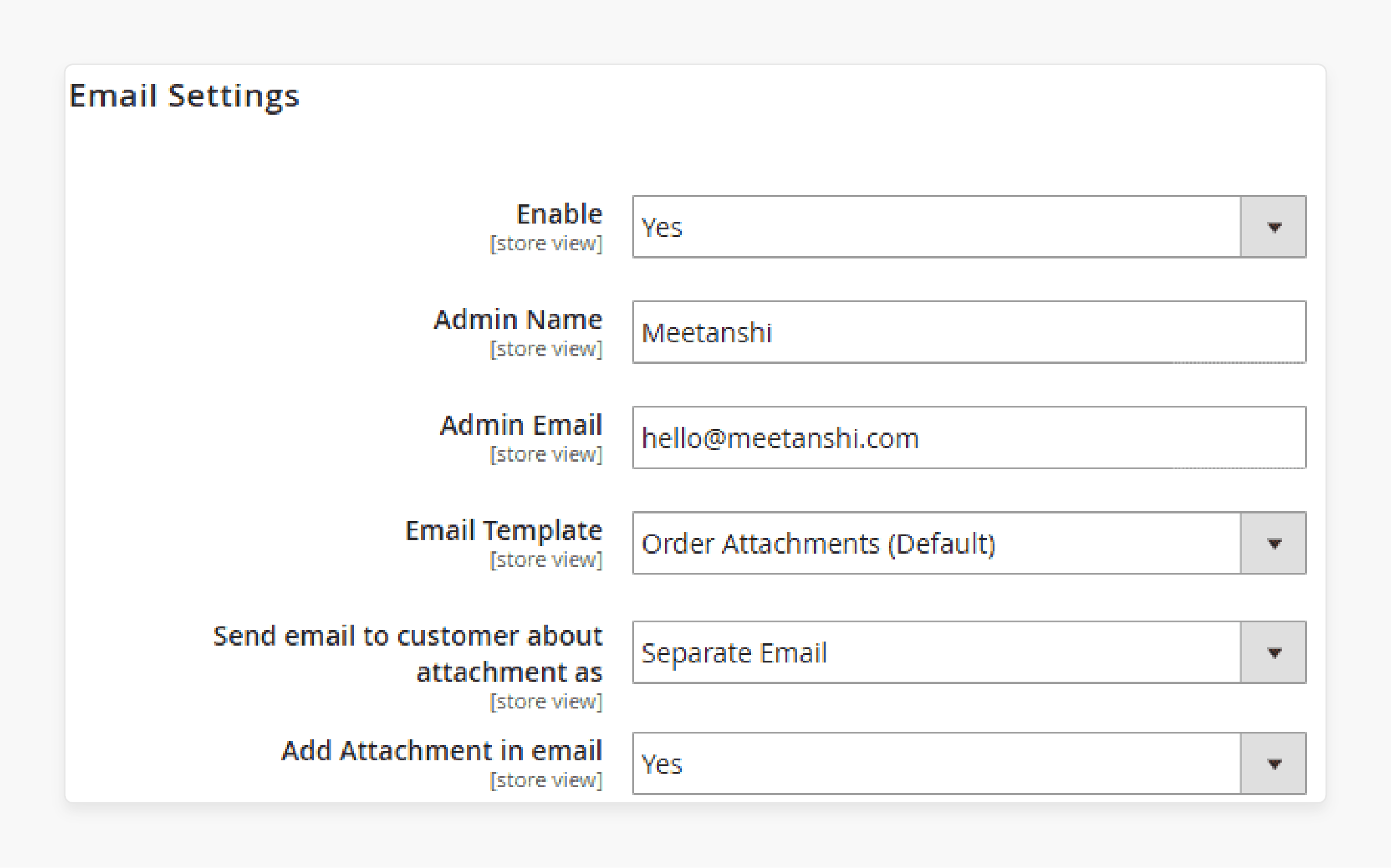 Setting up email notifications for Magento 2 order attachments