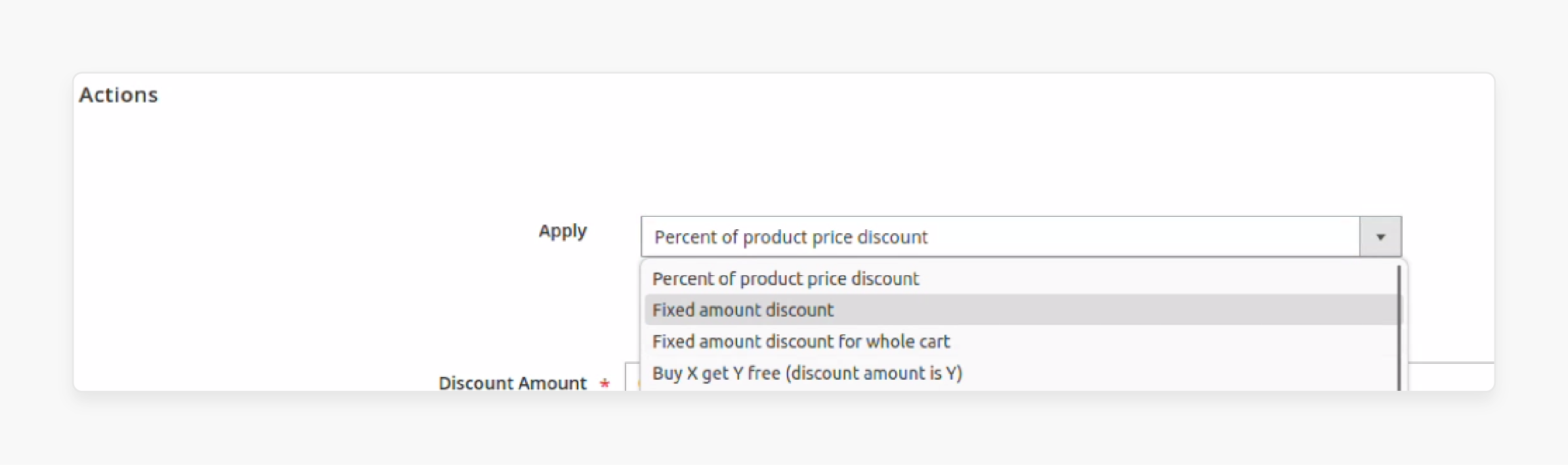 Discount Fixed Promotion Action in Magento