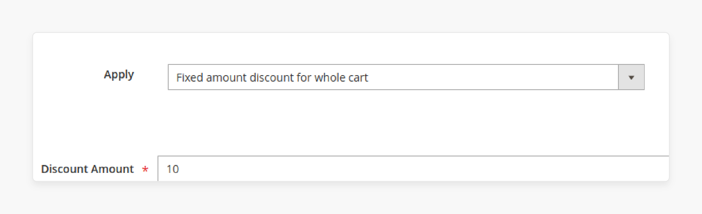 Discount Fixed Amount in Magento Cart Action