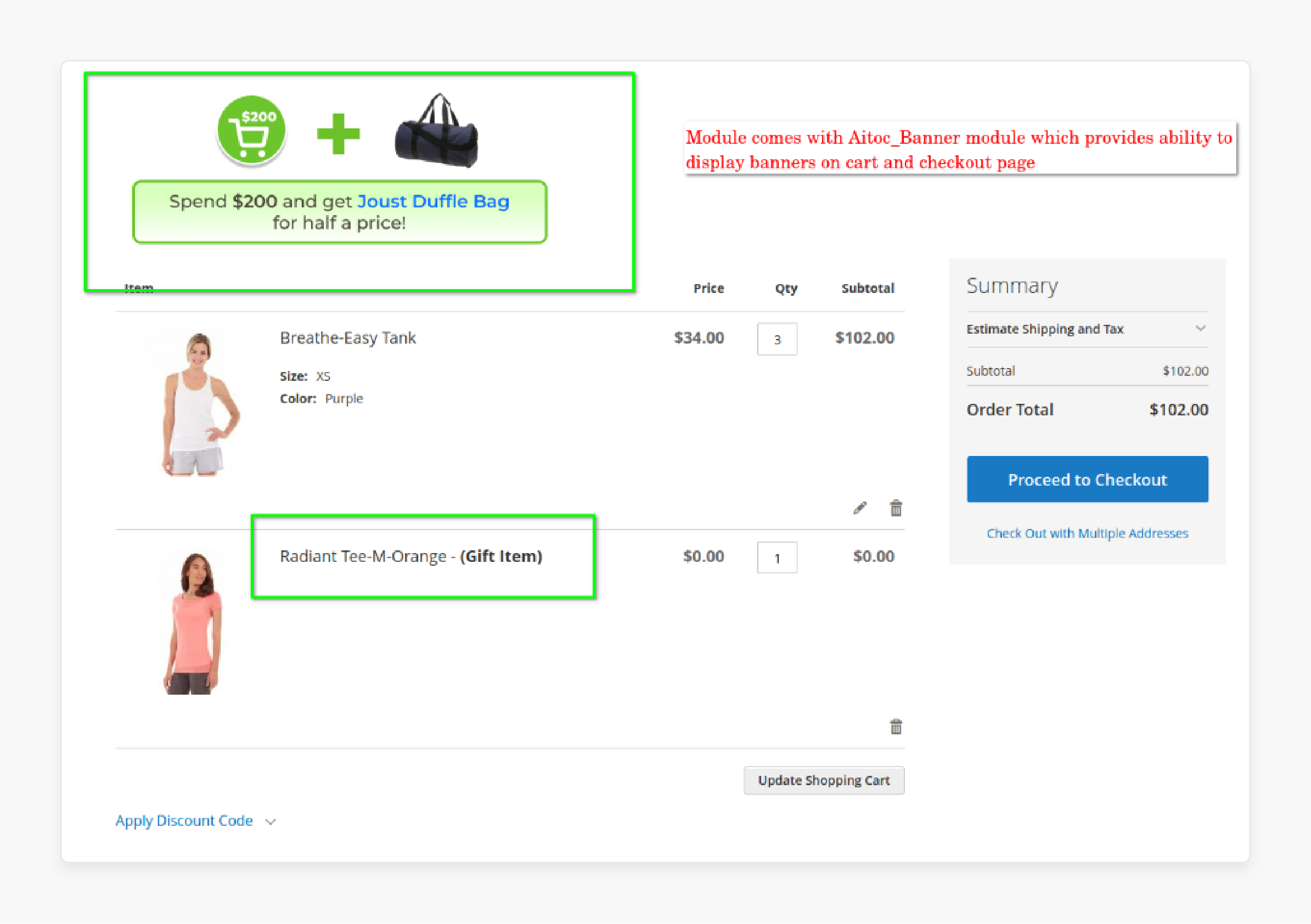 Free gift with purchase tactic using Magento 2 Free Gift Extension