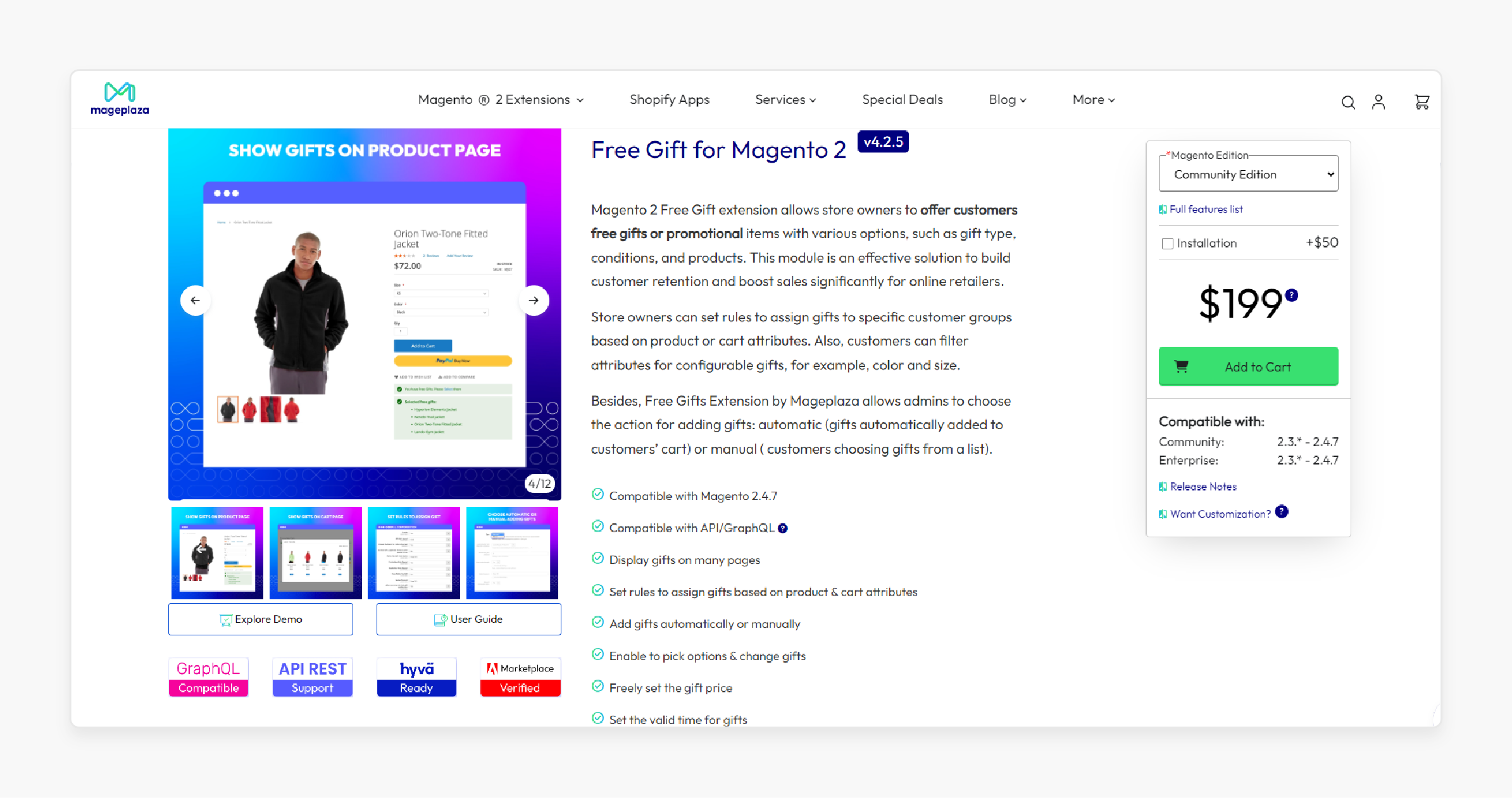 Features of Mageplaza’s Free Gift for Magento 2 Extension