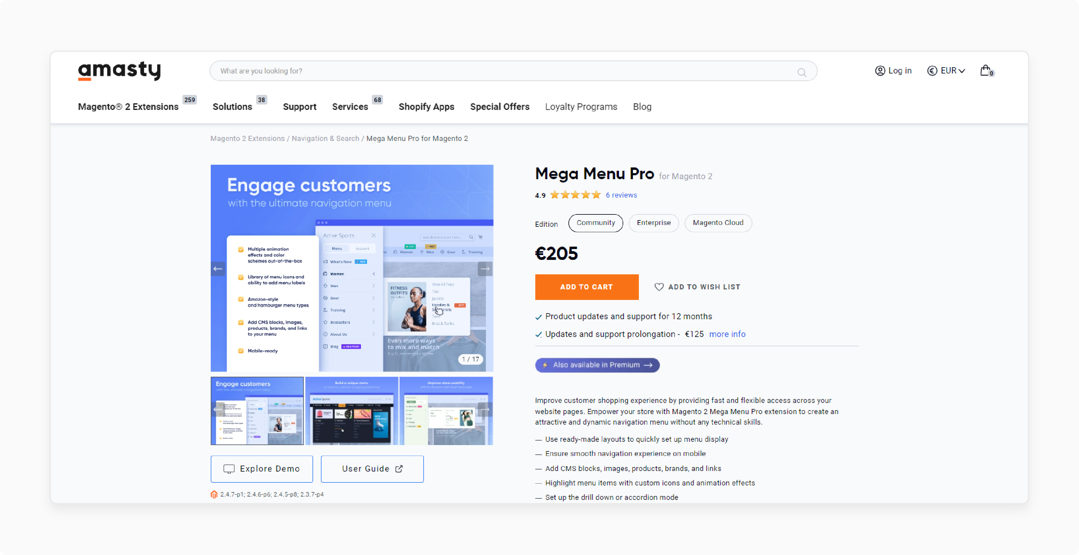 Amasty Magento 2 Mega Menu