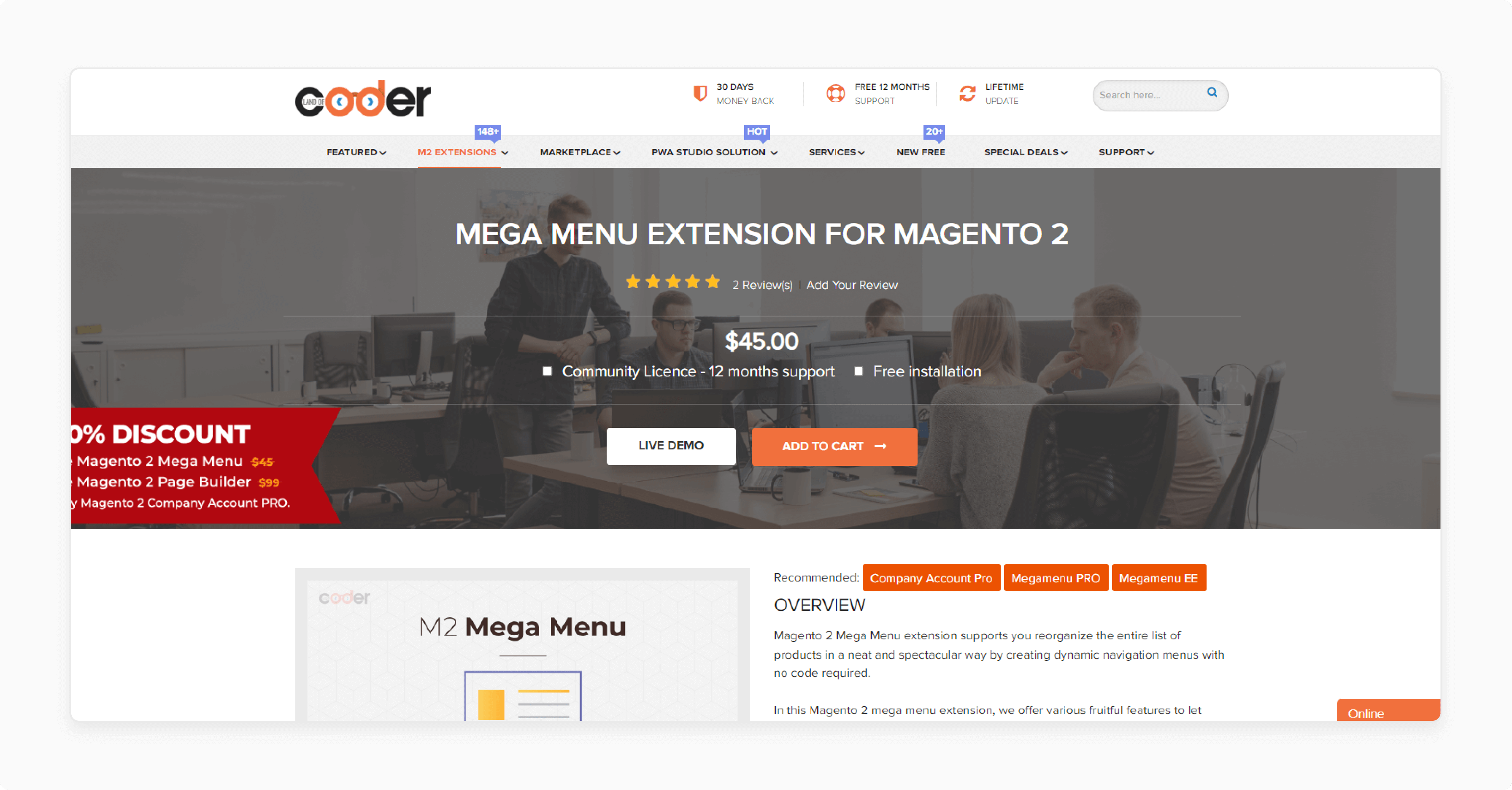 Landofcoder Magento 2 Mega Menu