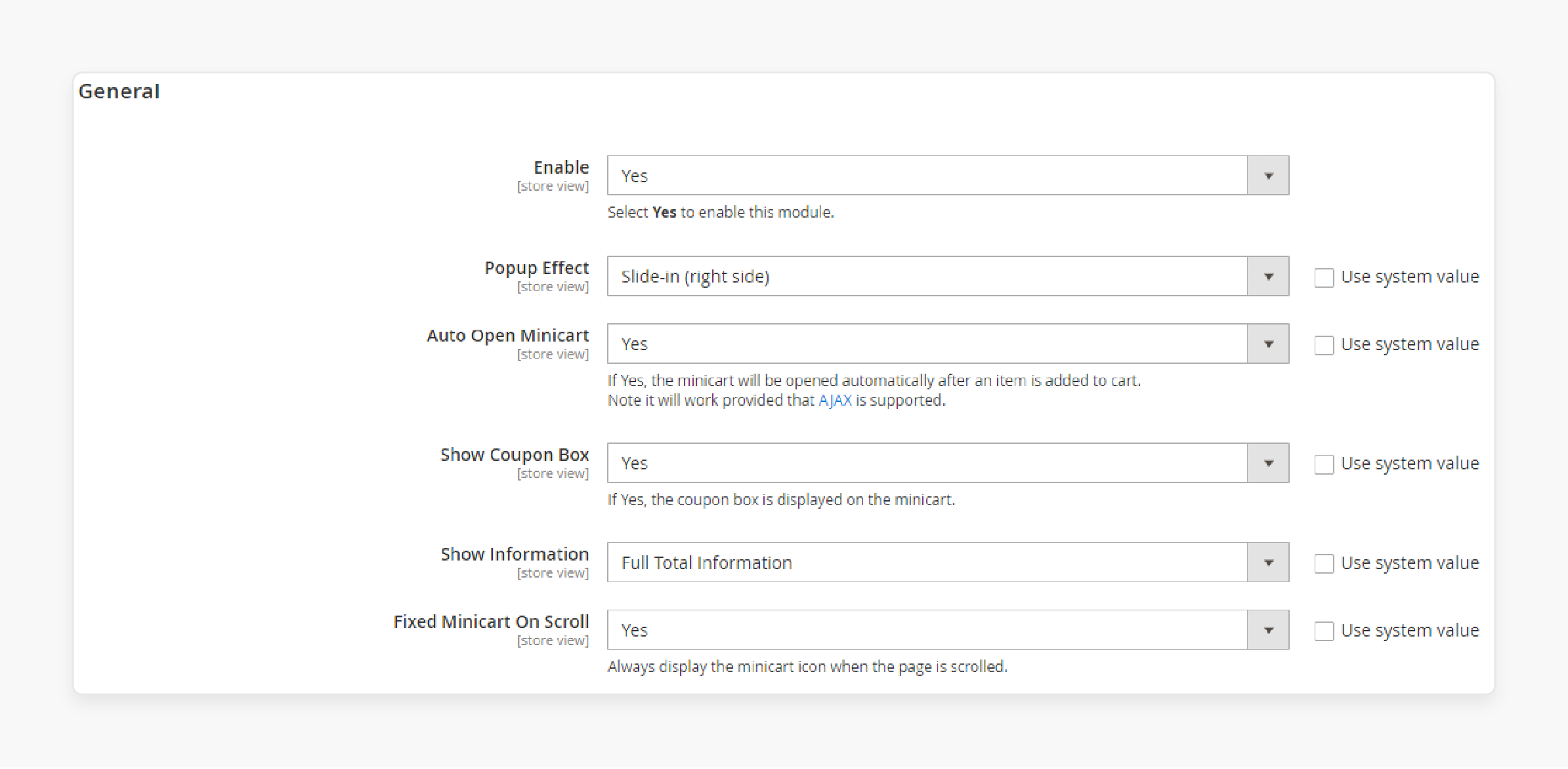 Configuring the Minicart Addons in Magento 2