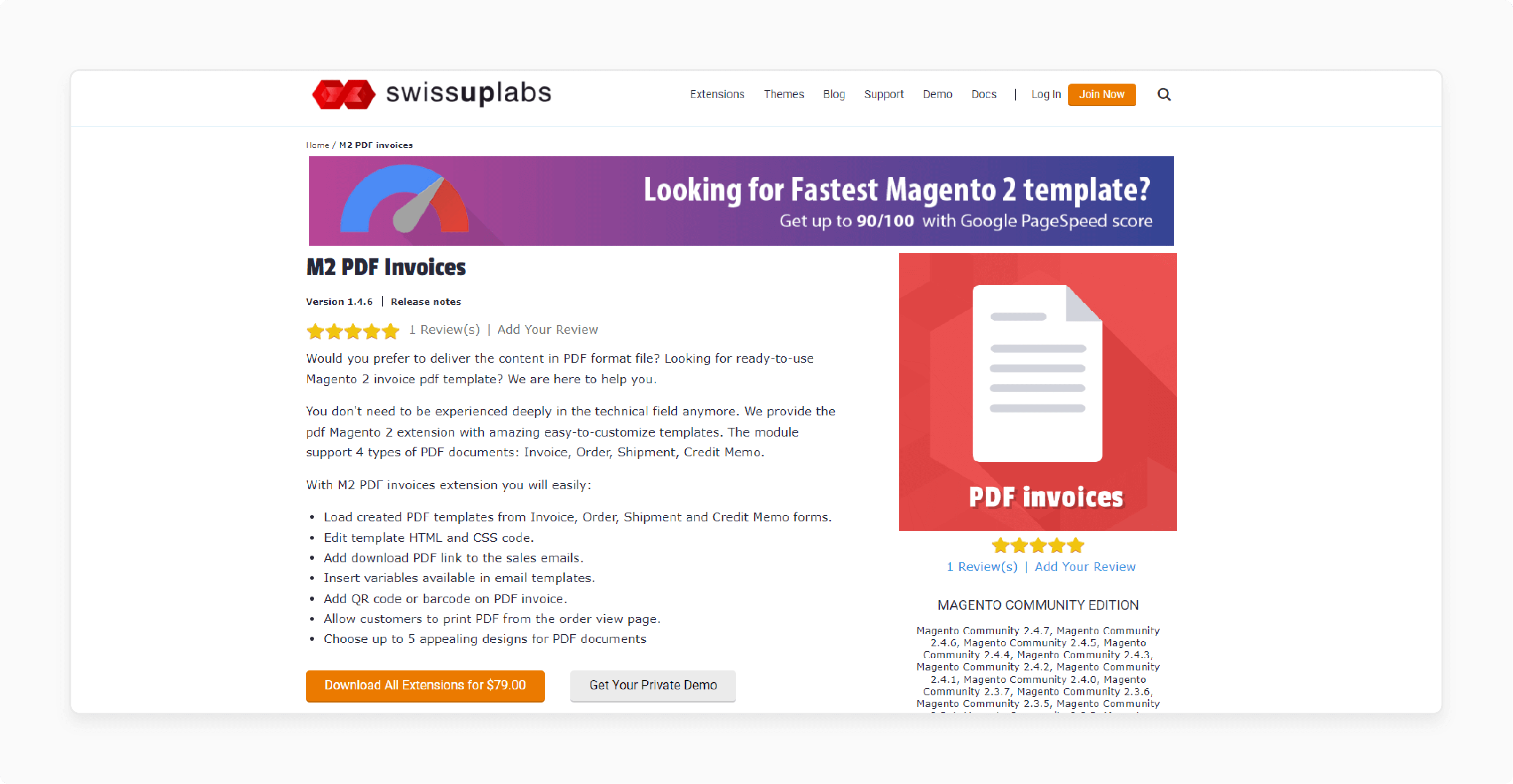 Magento 2 Invoice PDF Template - Swissuplabs