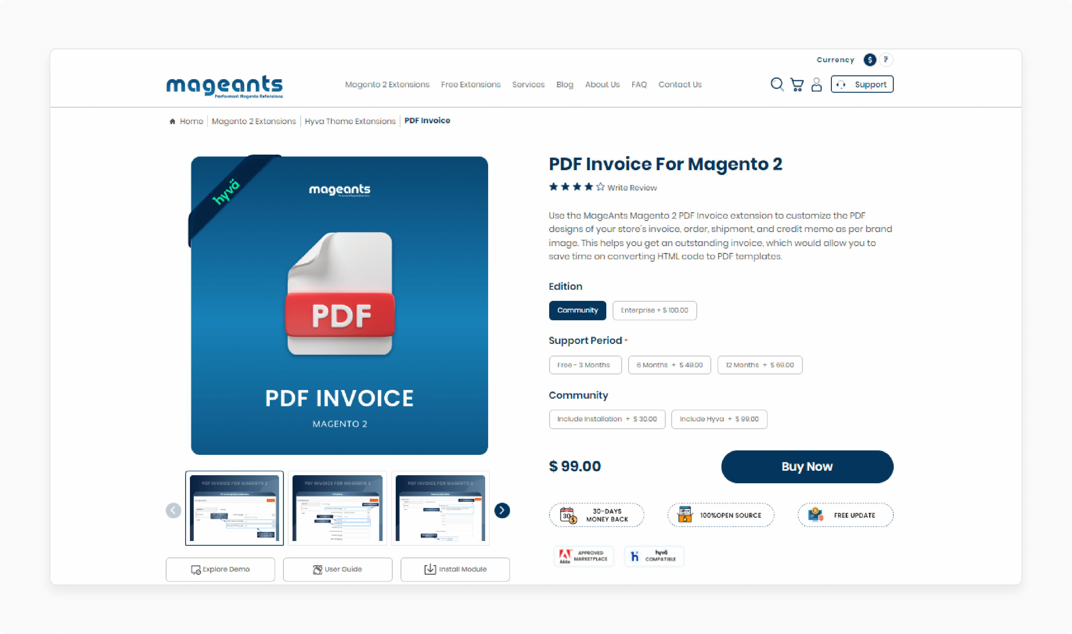 Magento 2 Invoice PDF Customizer - Mageants