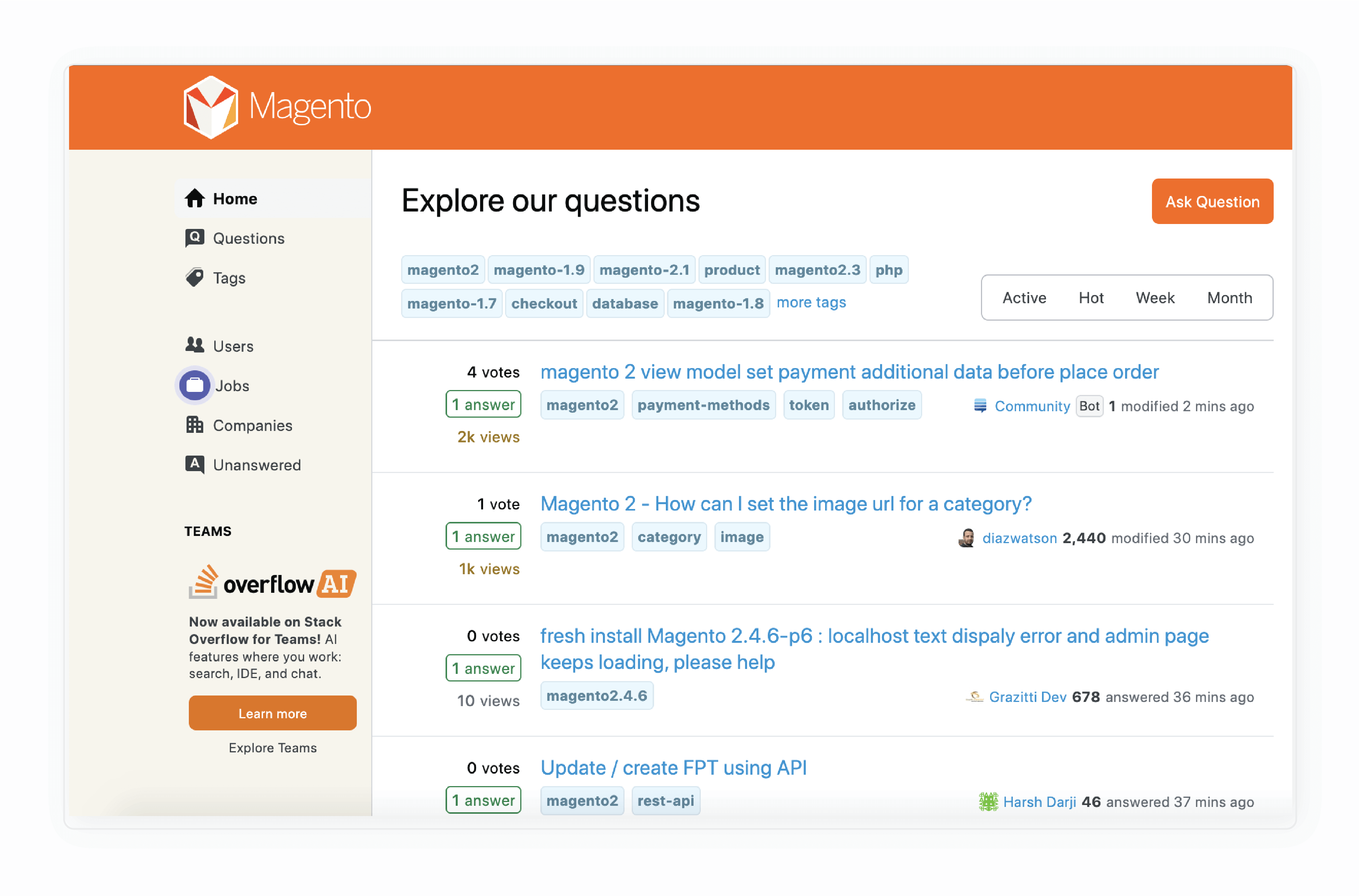 Top Magento Forums: Magento Stack Exchange