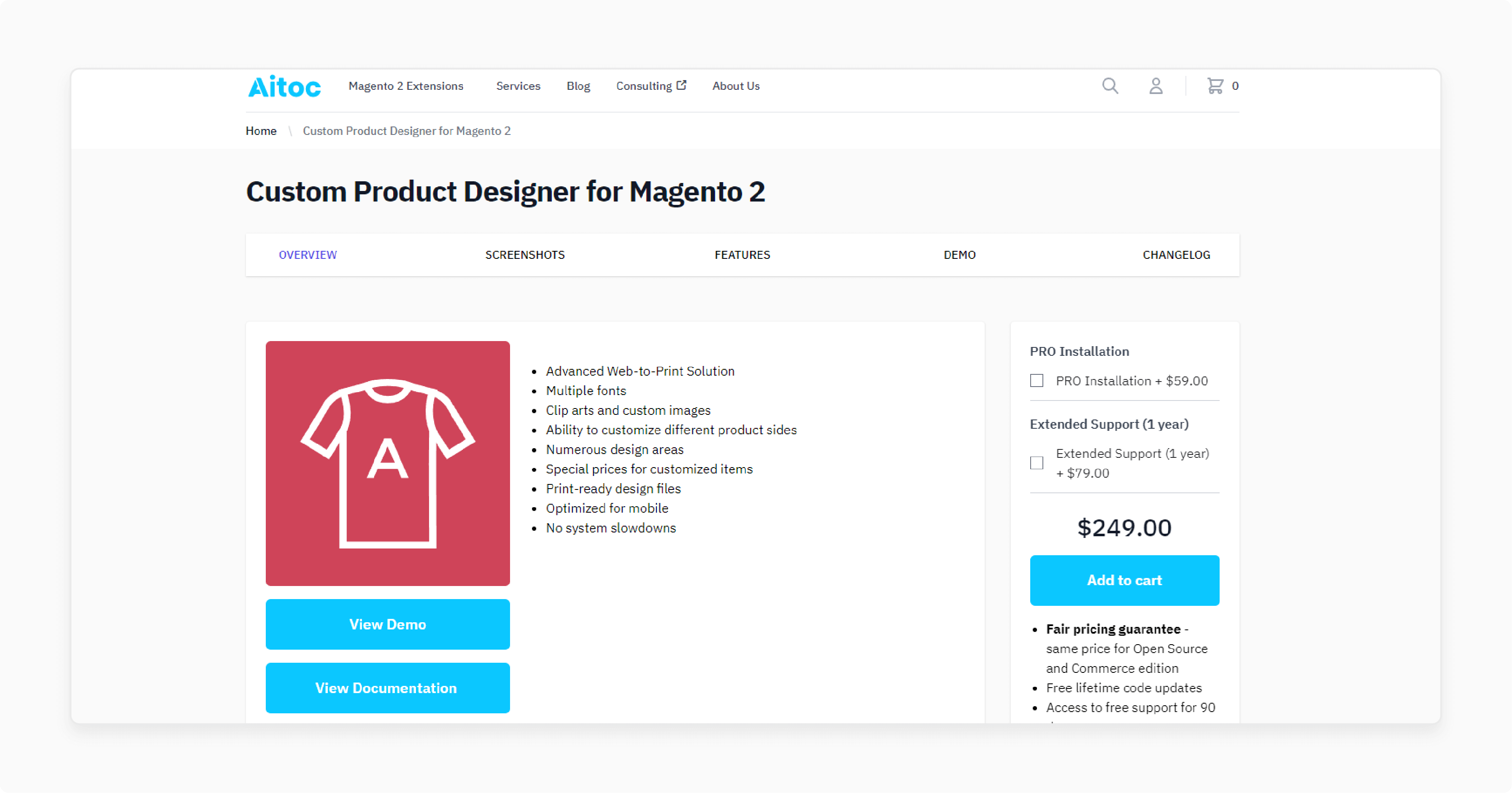 Aitoc Magento 2 Custom Product Designer Extension