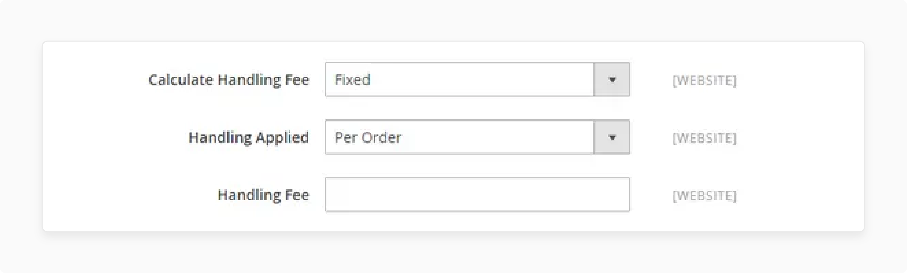 Setting up handling fees in Magento UPS configuration