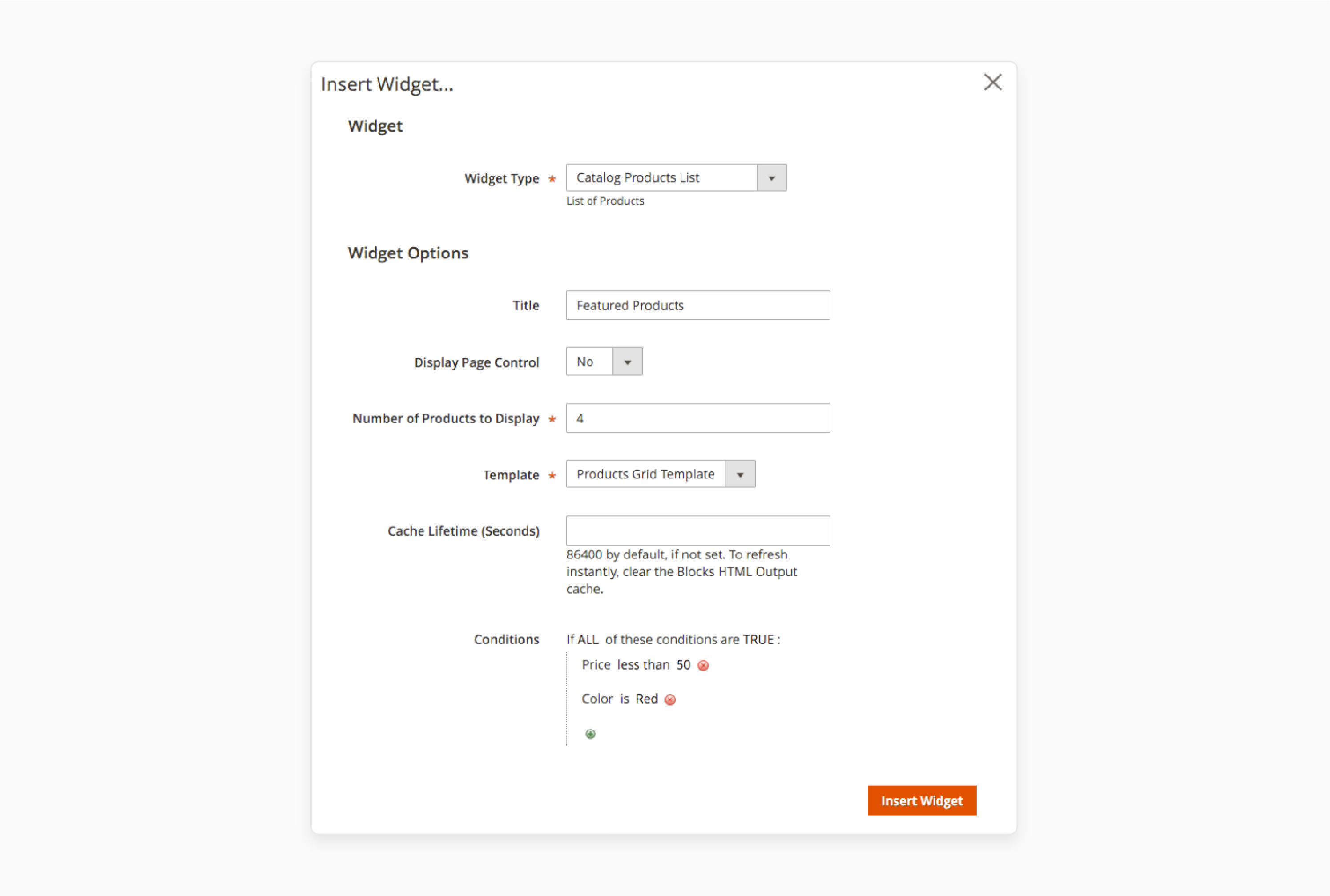 Configuring widget options in Magento 2 for Catalog Product List