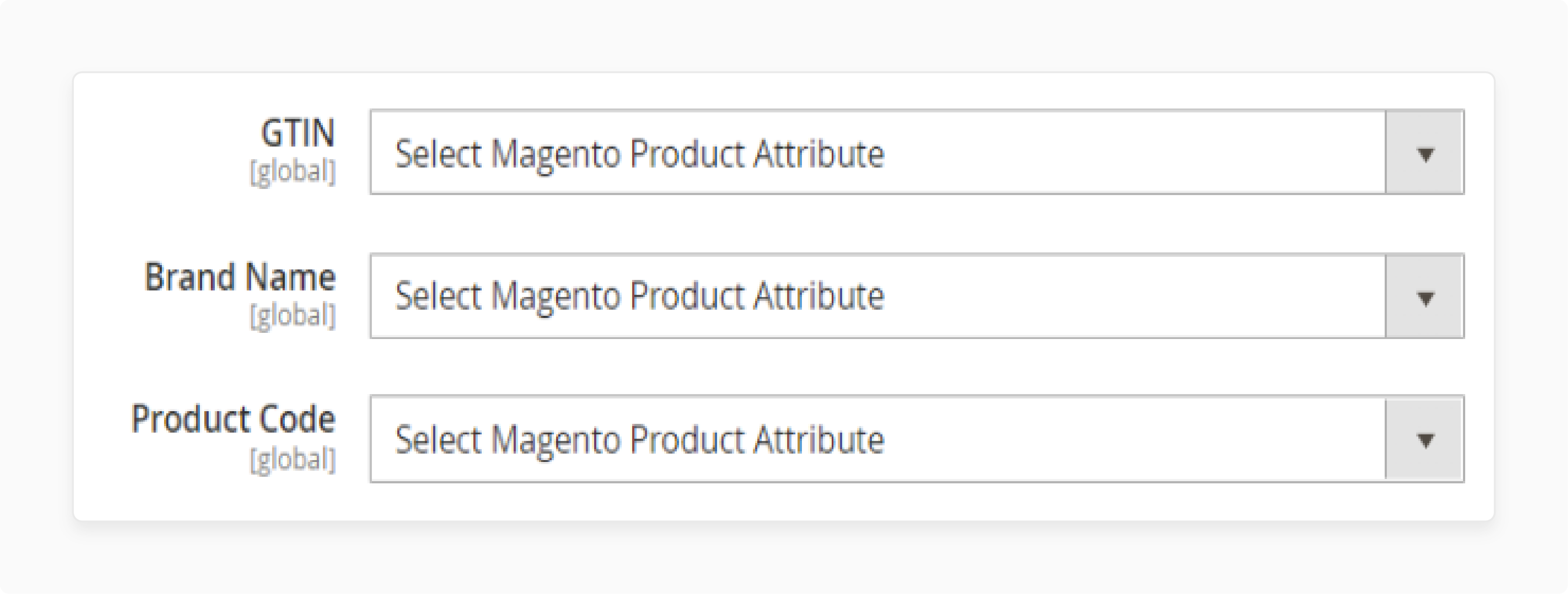  One-time attribute mapping settings for Icecat integration in Magento including MPN and brand name