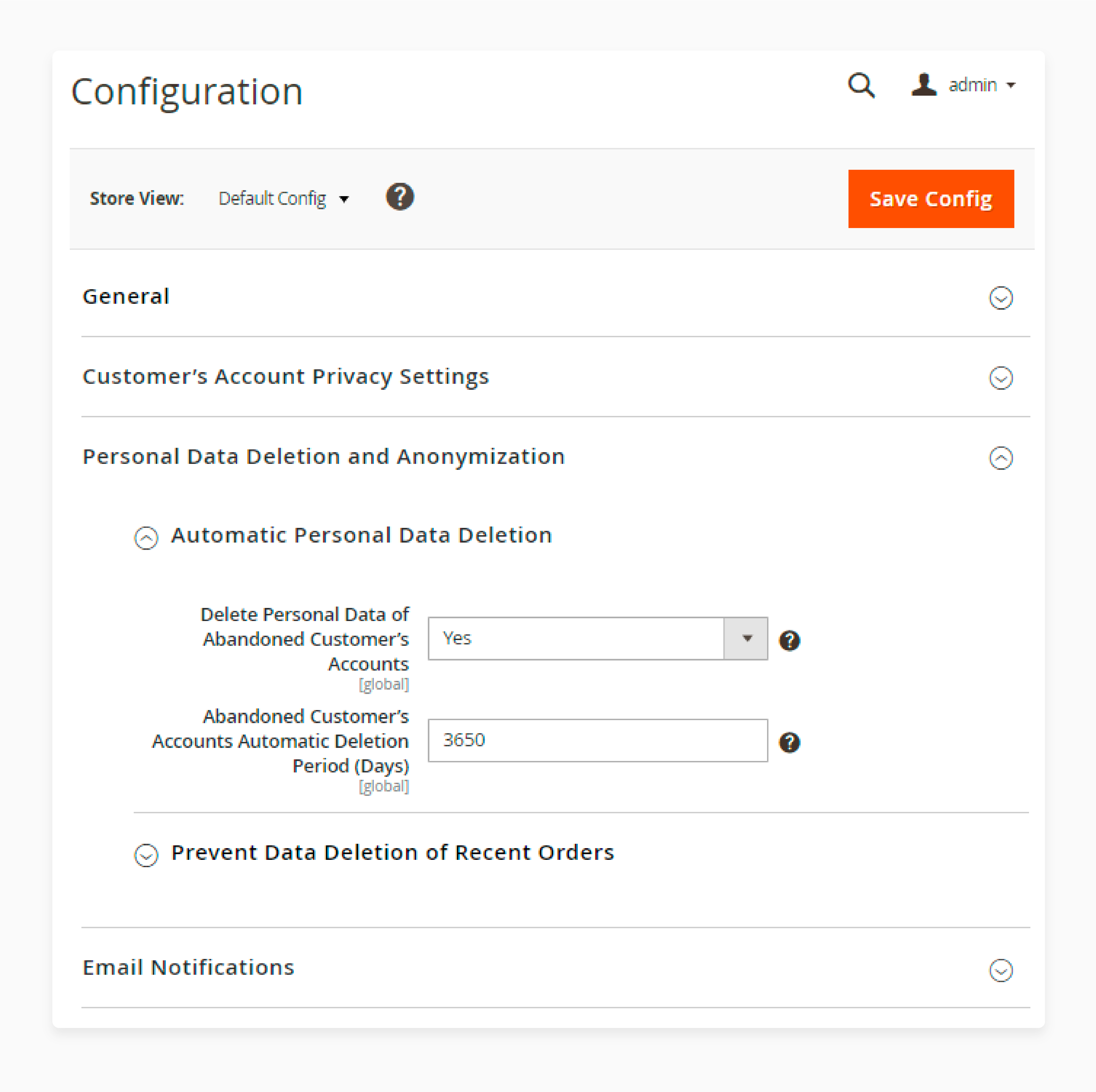 Configuring the Privacy Center to manage data access